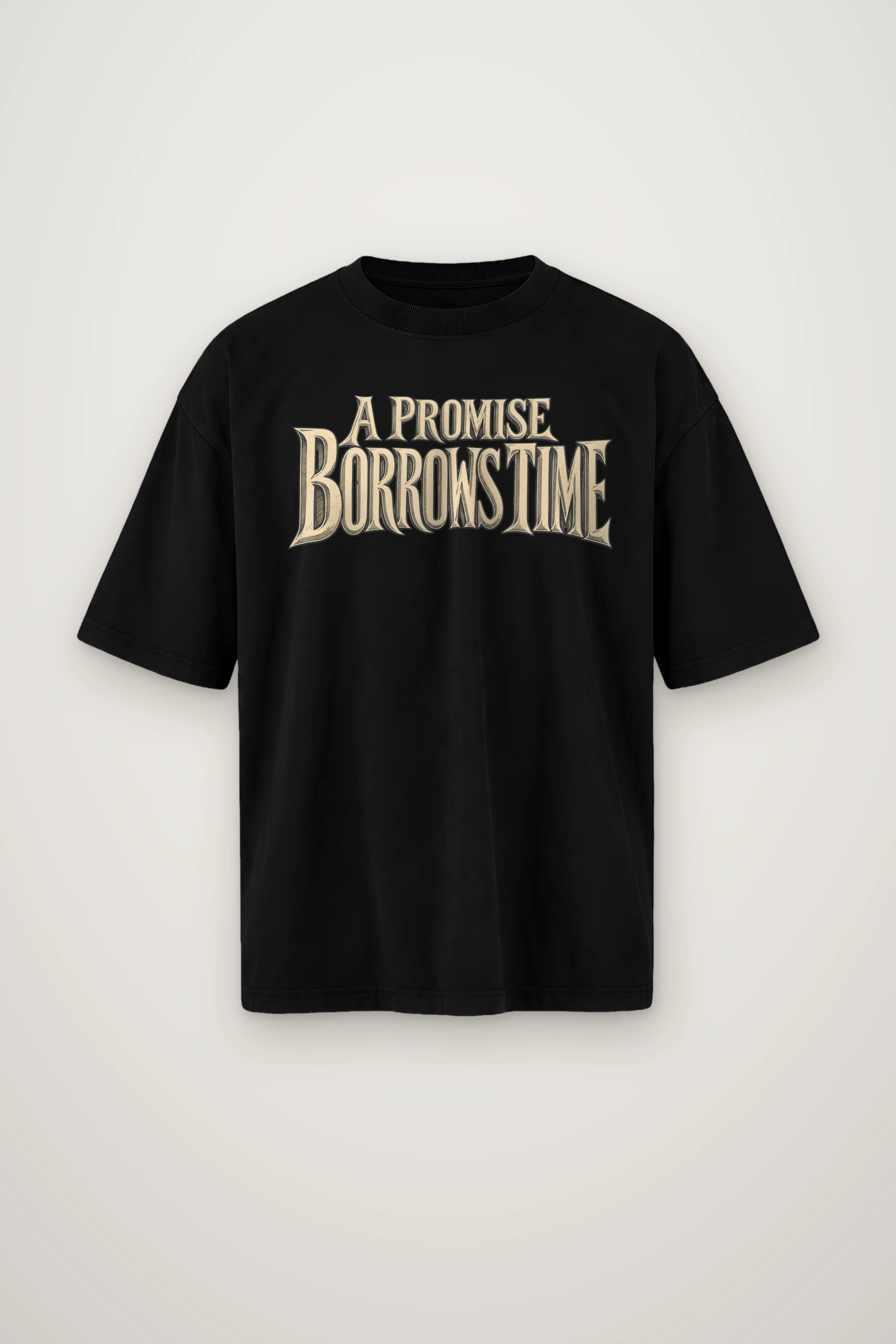 "A Promise Borrows Time" Men's Oversized Heavyweight Crewneck T-Shirt