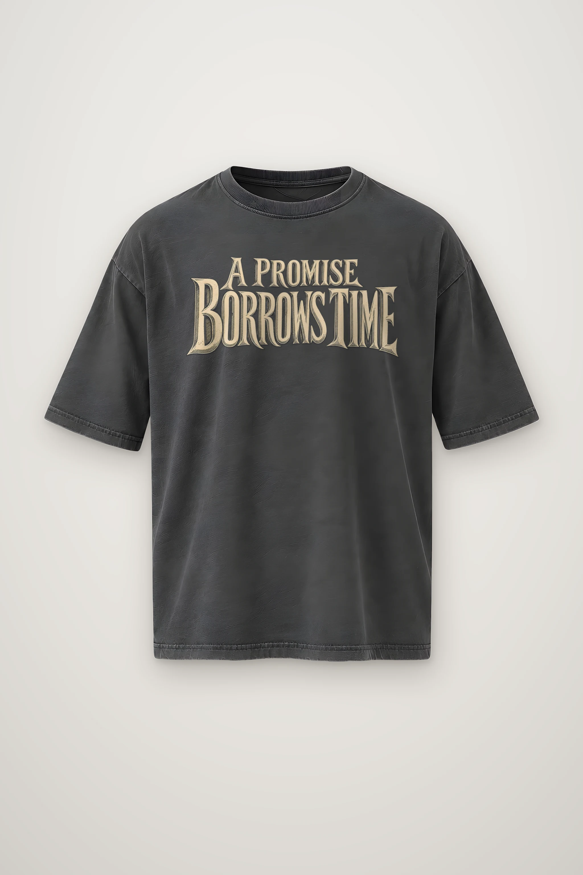 "A Promise Borrows Time" Men's Oversized Heavyweight Crewneck T-Shirt