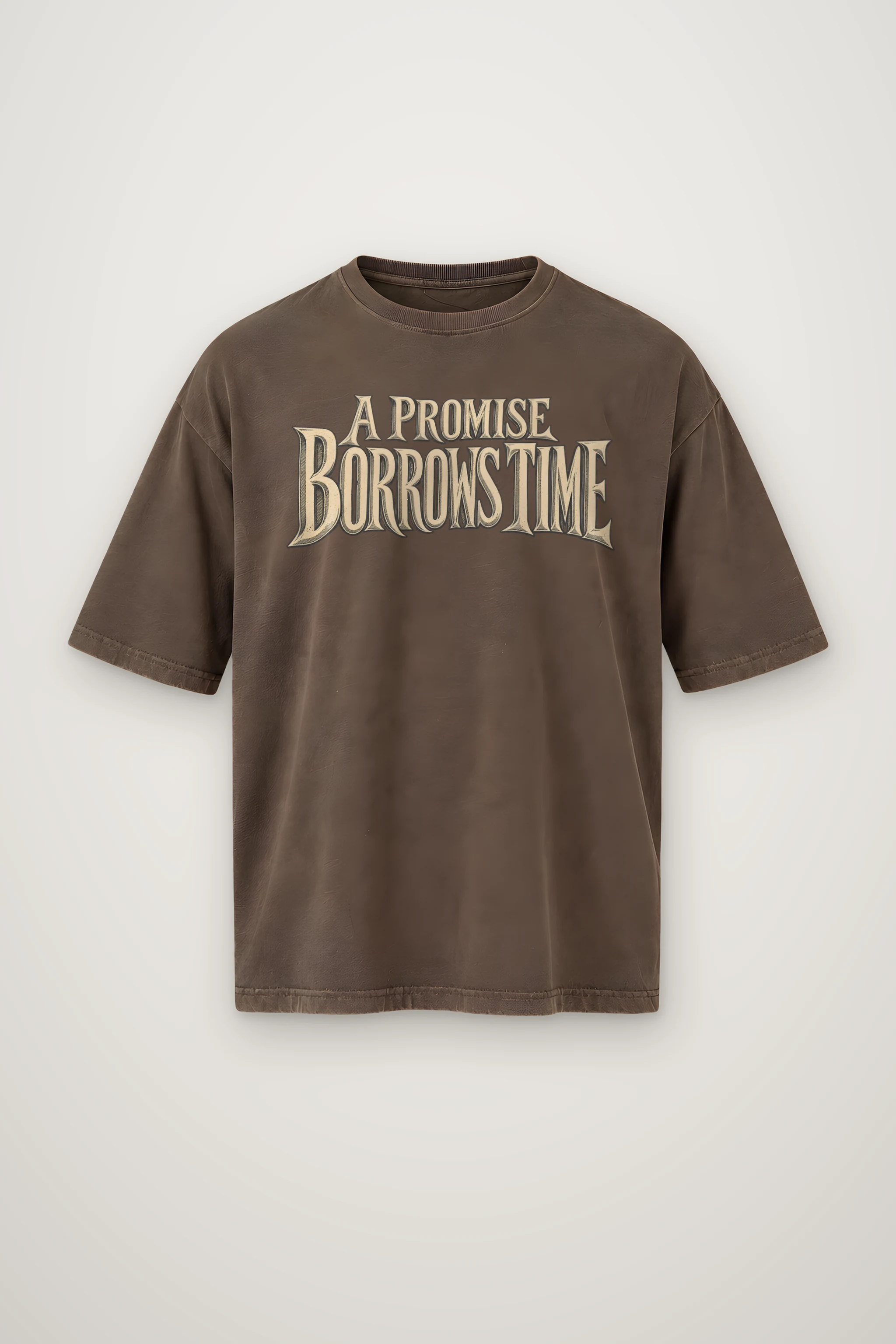 "A Promise Borrows Time" Men's Oversized Heavyweight Crewneck T-Shirt