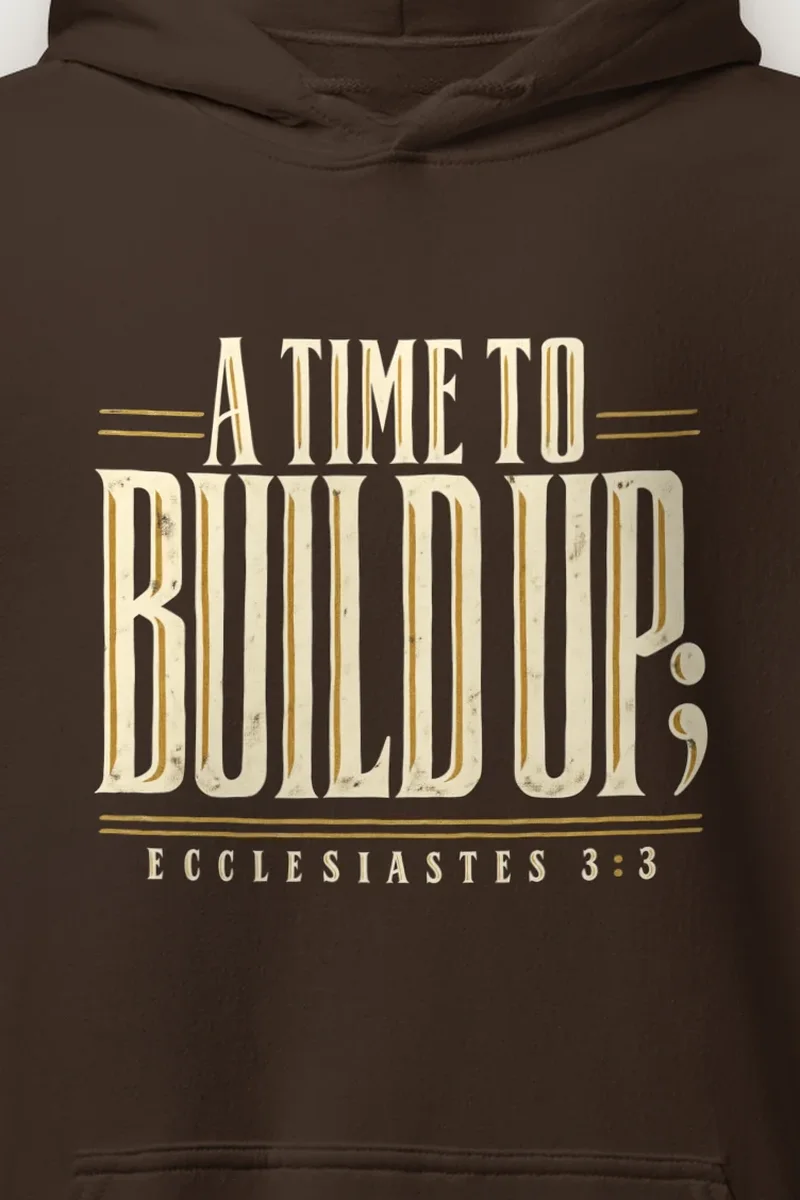 "A Time to Build Up" Heavy Blend Unisex Pullover Hoodie - the graphic up close