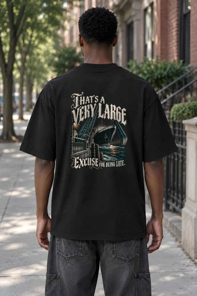 “A Very Large Excuse” Men’s Oversized Heavyweight Crewneck T-Shirt