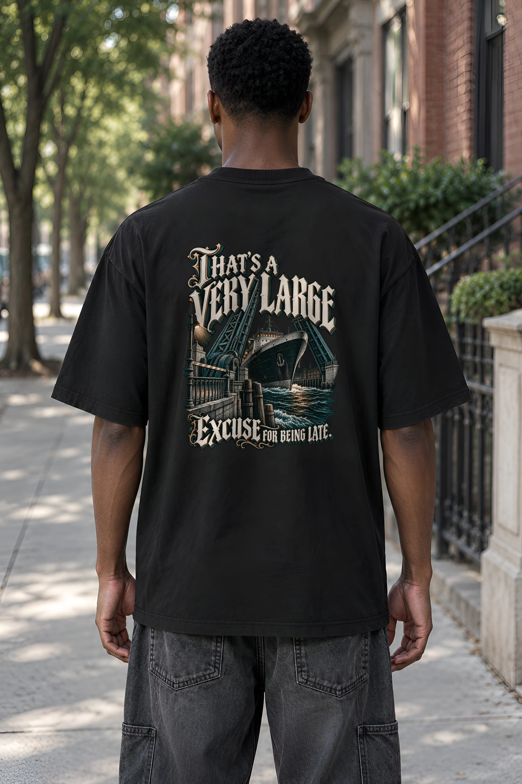 "A Very Large Excuse" Men's Oversized Heavyweight Crewneck T-Shirt