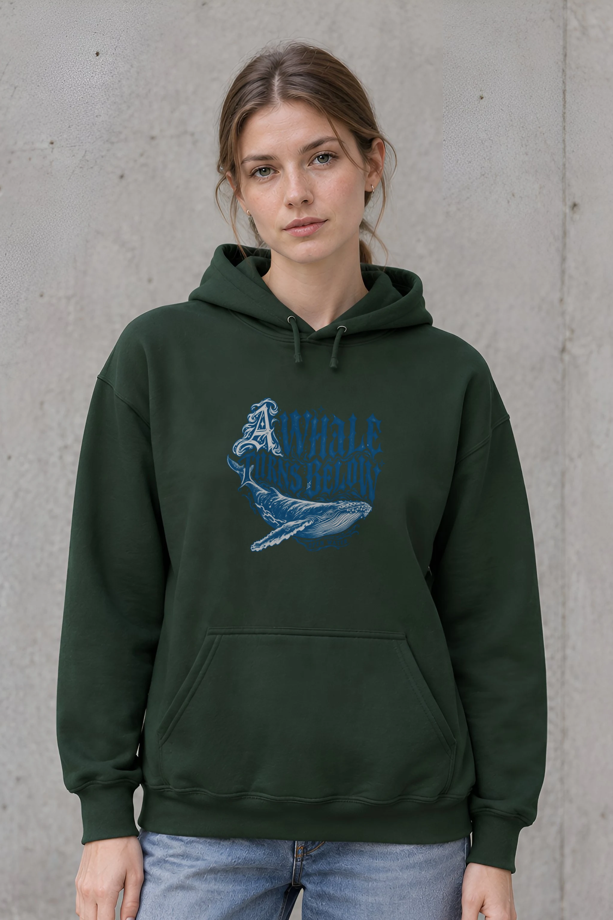 "A Whale Turns Below Open Water" Heavy Blend Unisex Pullover Hoodie