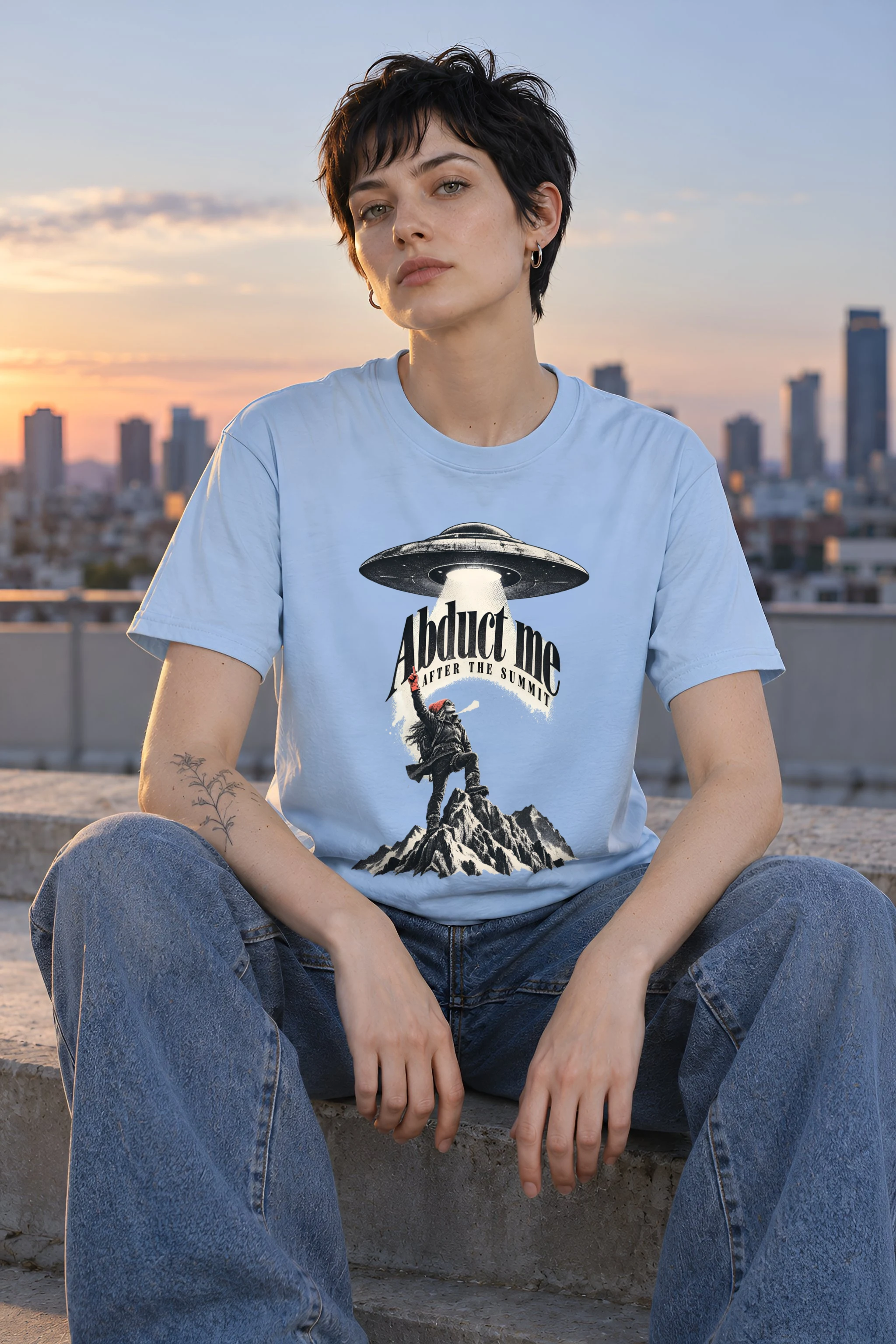 "Abduct Me After The Summit" Heavyweight Unisex Crewneck T-shirt
