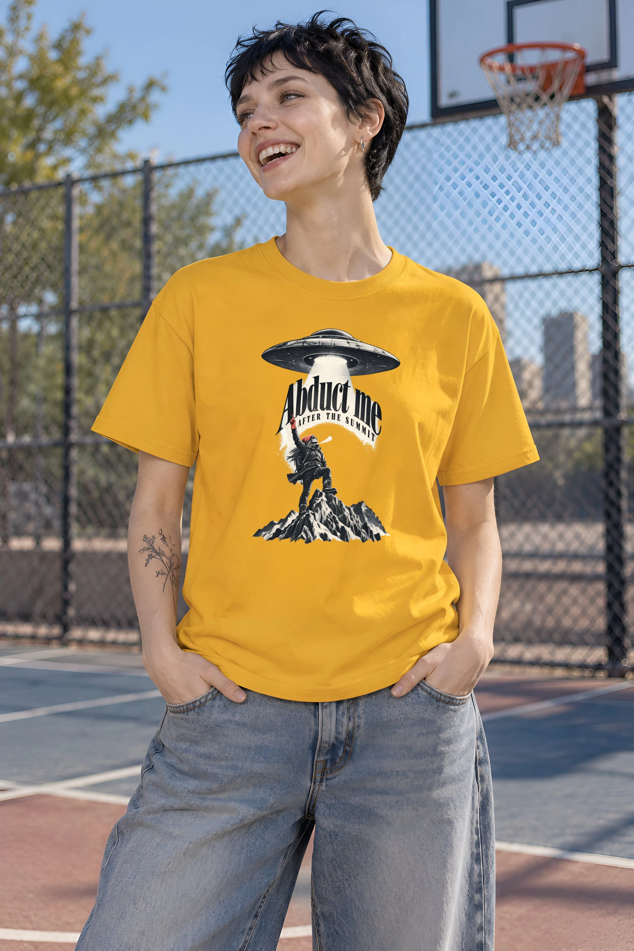 "Abduct Me After The Summit" Heavyweight Unisex Crewneck T-shirt