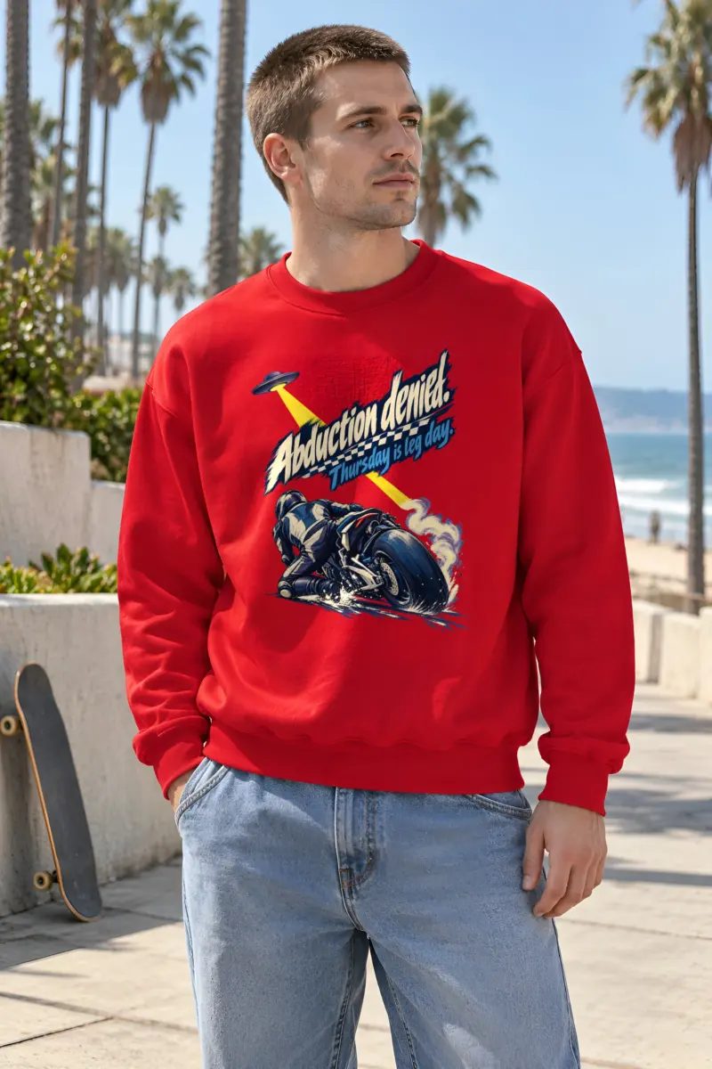 “Abduction Denied Leg Day” Unisex Crewneck Sweatshirt
