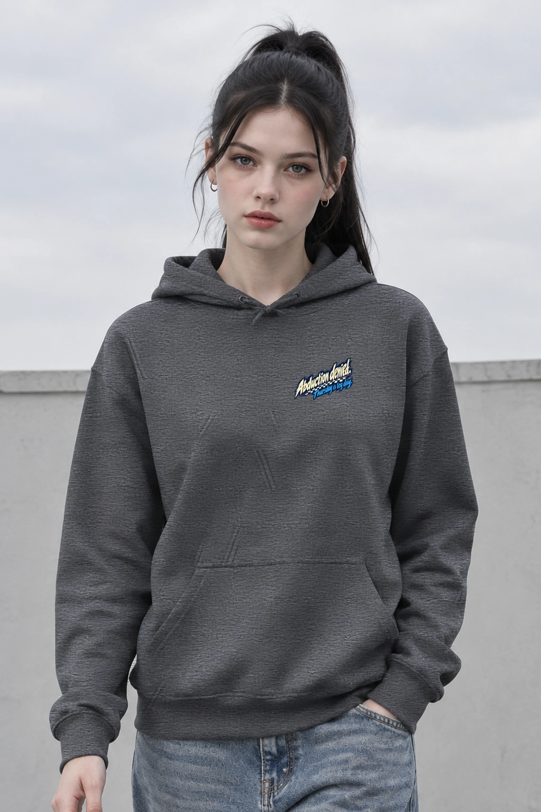 "Abduction Denied Leg Day" Unisex Pullover Hoodie