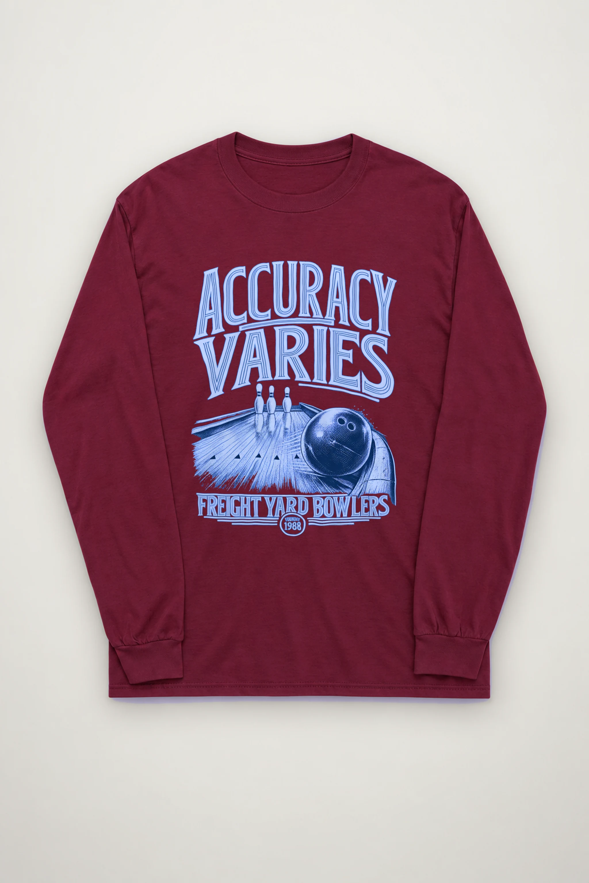 "Accuracy Varies Freight Yard Bowlers" Unisex Longsleeve T-shirt