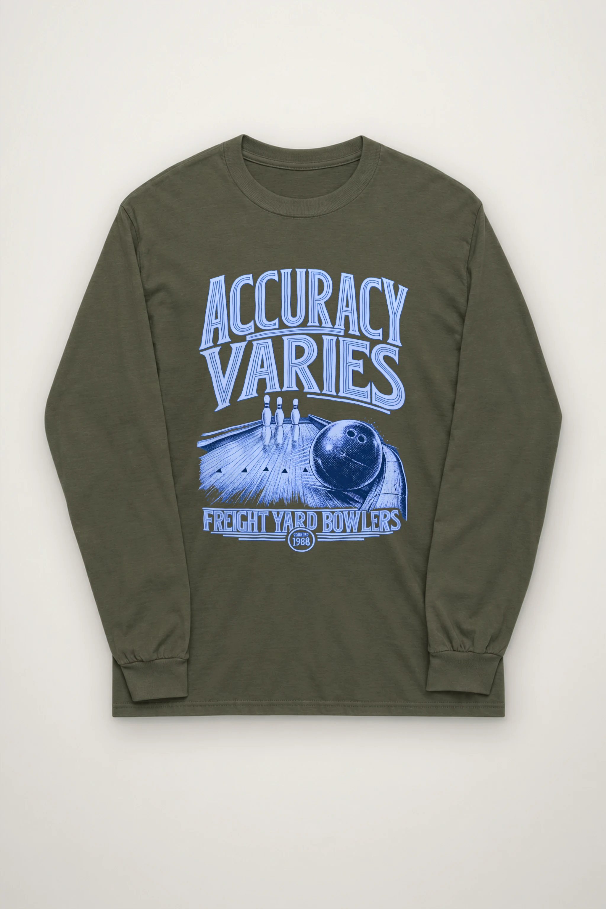 "Accuracy Varies Freight Yard Bowlers" Unisex Longsleeve T-shirt