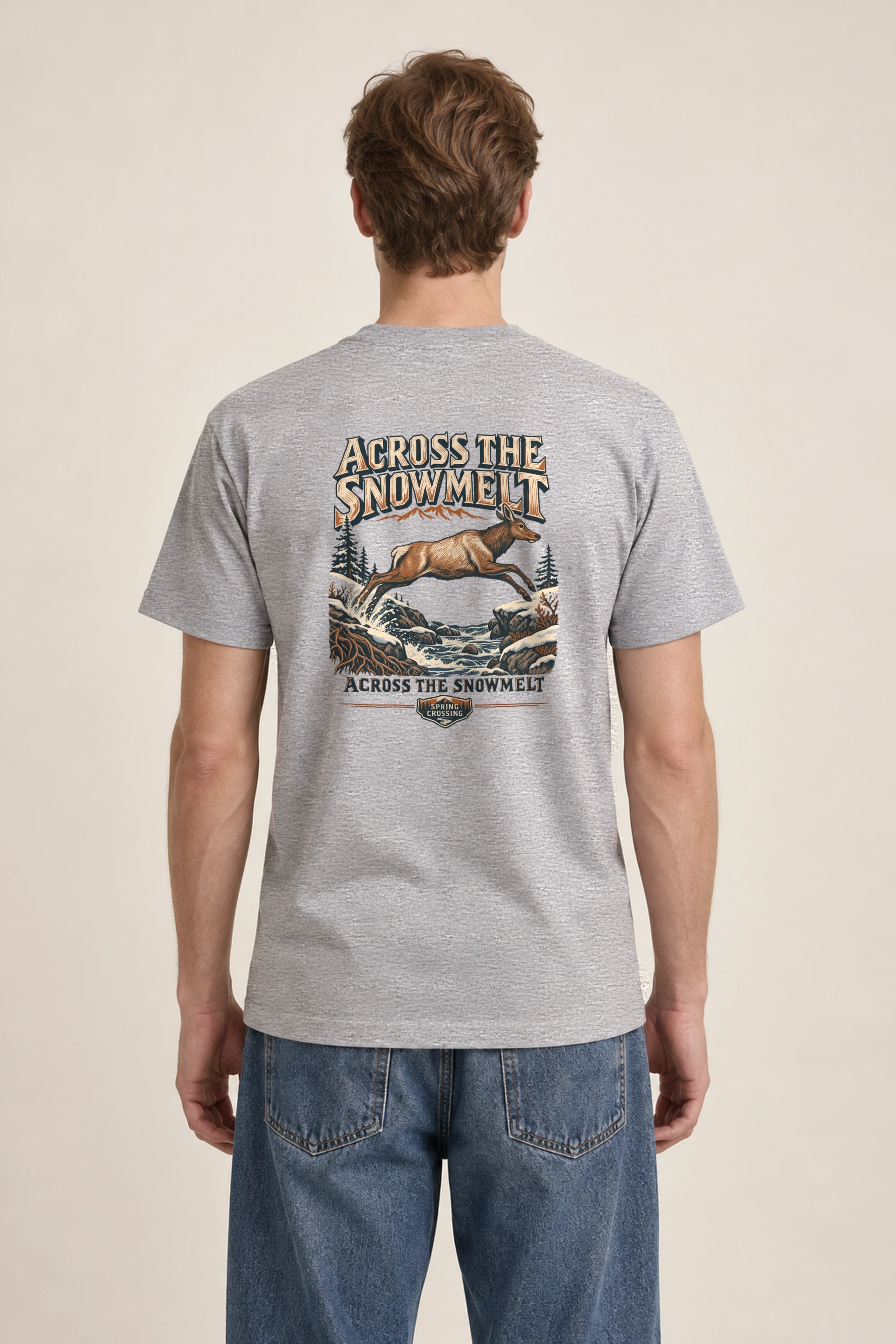 "Across the Snowmelt" Heavyweight Unisex Crewneck T-shirt