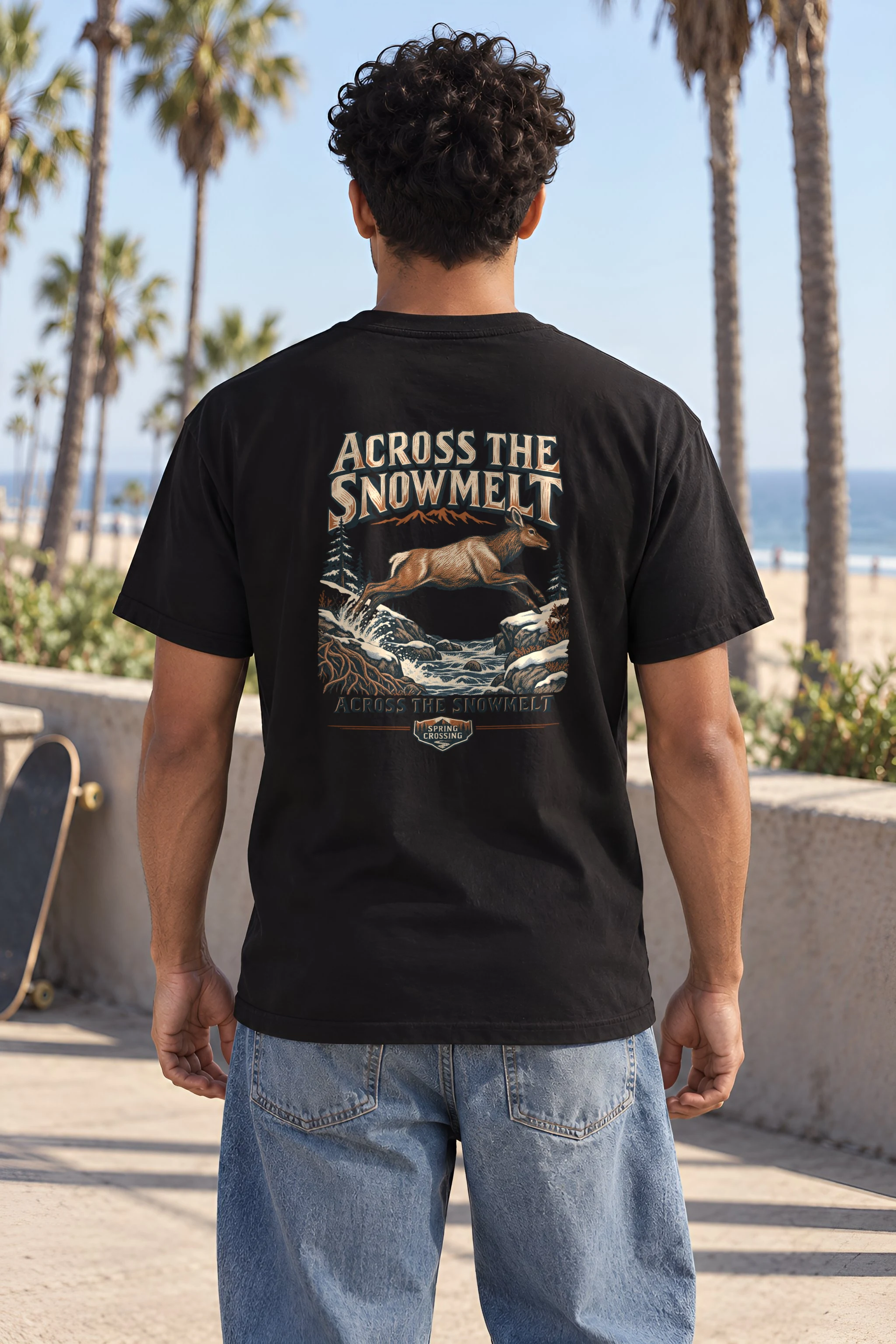 "Across the Snowmelt" Heavyweight Unisex Crewneck T-shirt