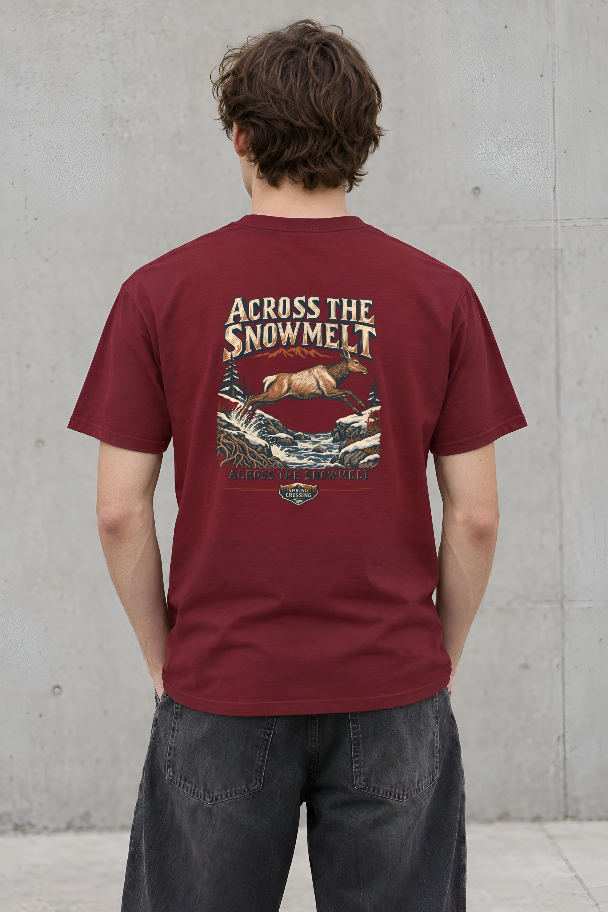 "Across the Snowmelt" Heavyweight Unisex Crewneck T-shirt