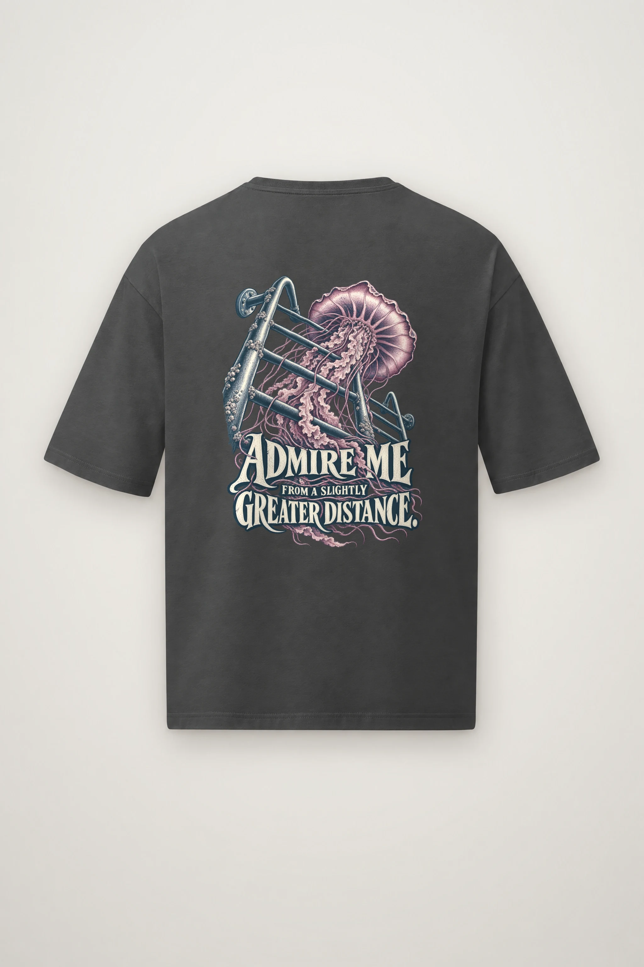 "Admire Me From a Slightly Greater Distance" Men's Oversized Heavyweight Crewneck T-Shirt