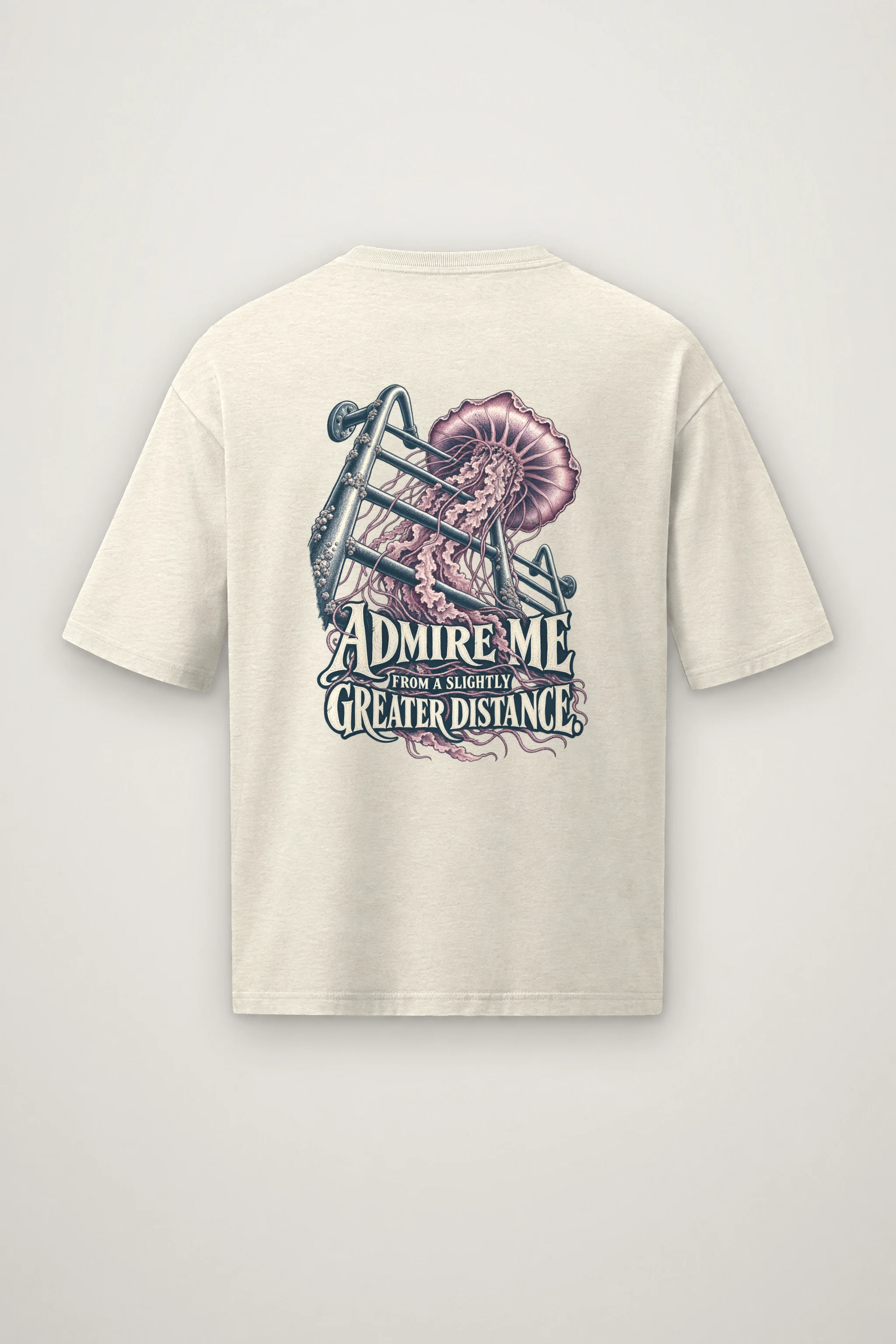 "Admire Me From a Slightly Greater Distance" Men's Oversized Heavyweight Crewneck T-Shirt