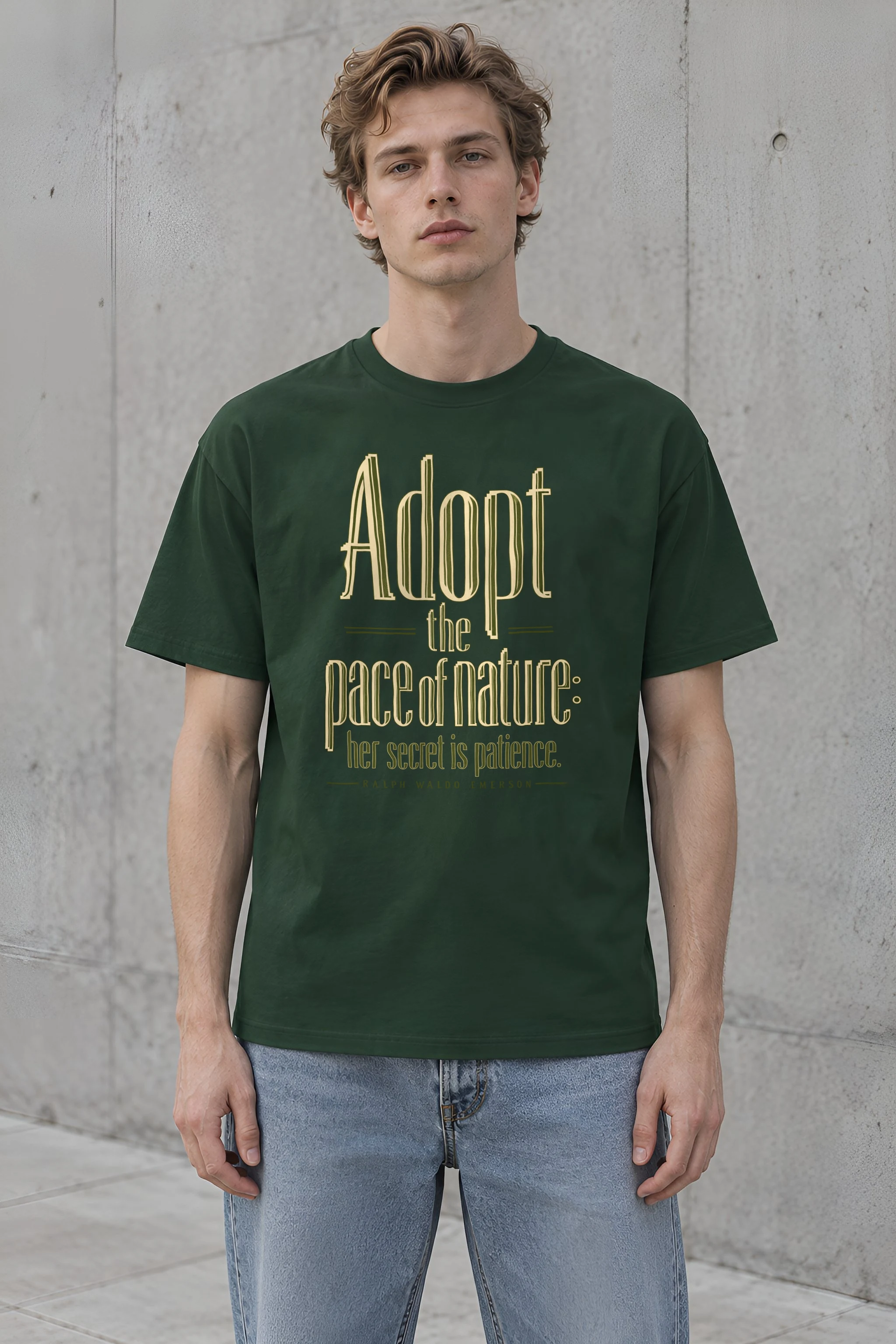 "Adopt the Pace of Nature" Heavyweight Unisex Crewneck T-shirt