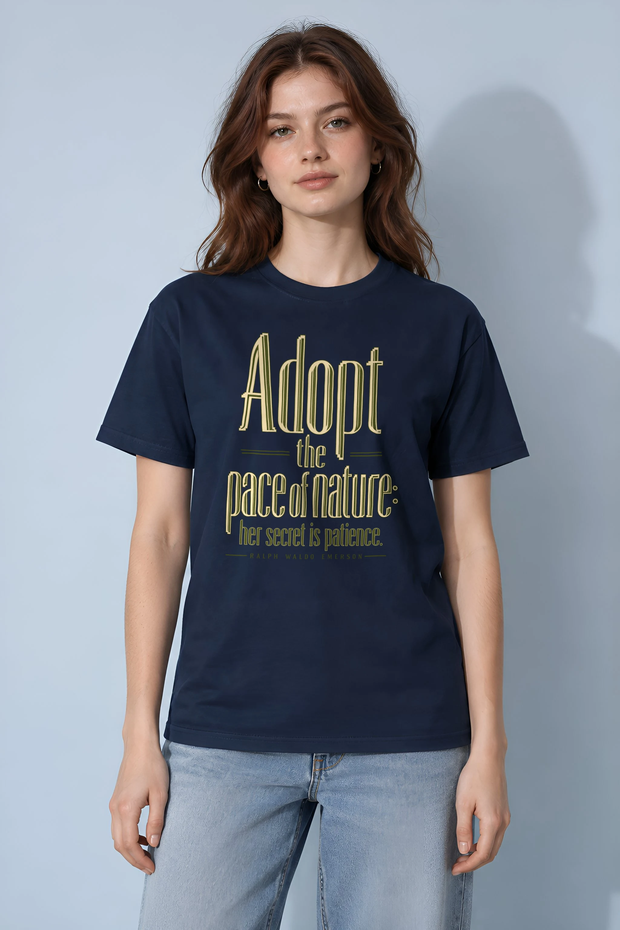 "Adopt the Pace of Nature" Heavyweight Unisex Crewneck T-shirt
