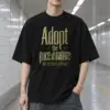 "Adopt the Pace of Nature" Men's Oversized Heavyweight Crewneck T-Shirt