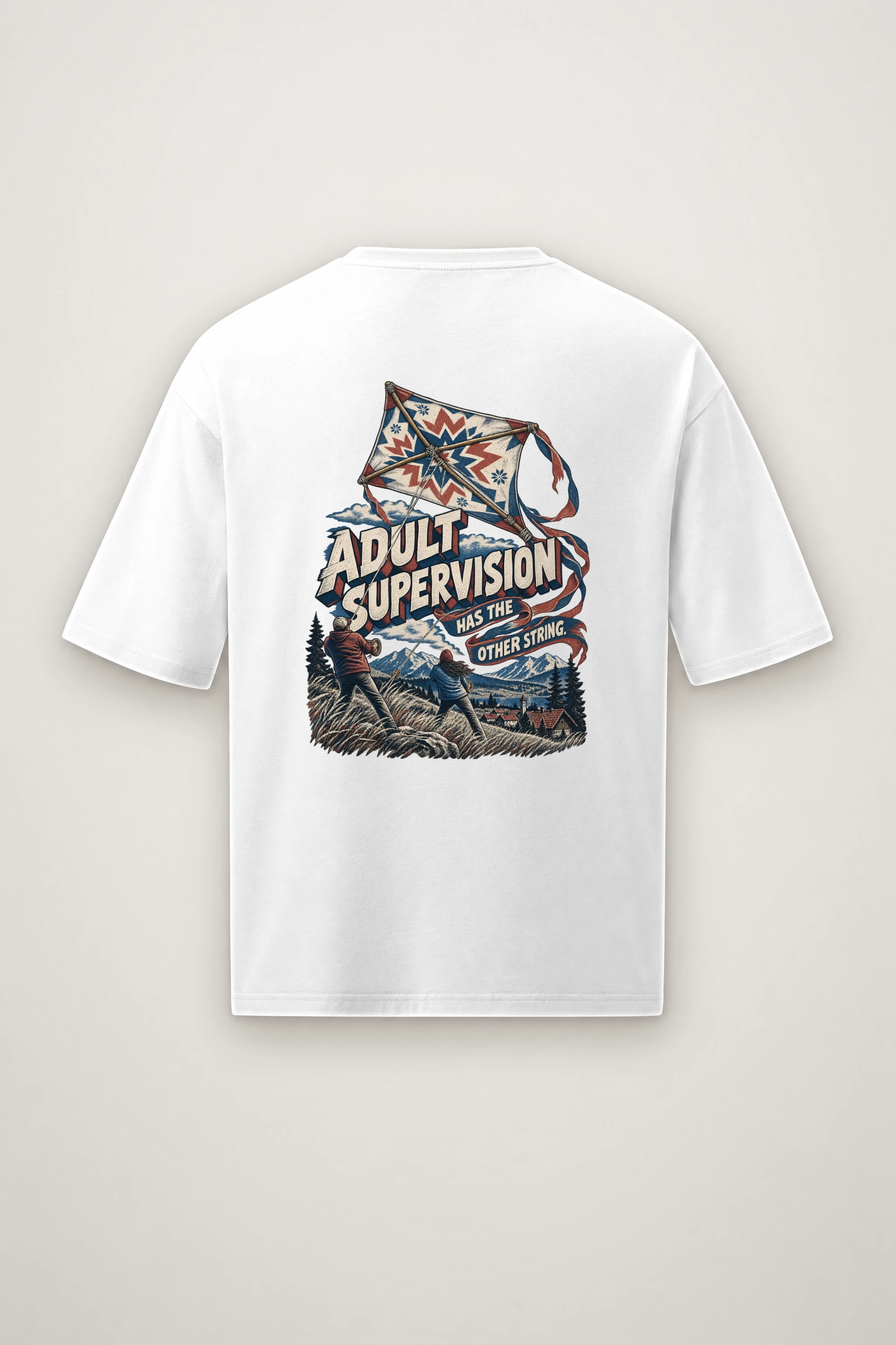 "Adult Supervision Has the Other String" Men's Oversized Heavyweight Crewneck T-Shirt