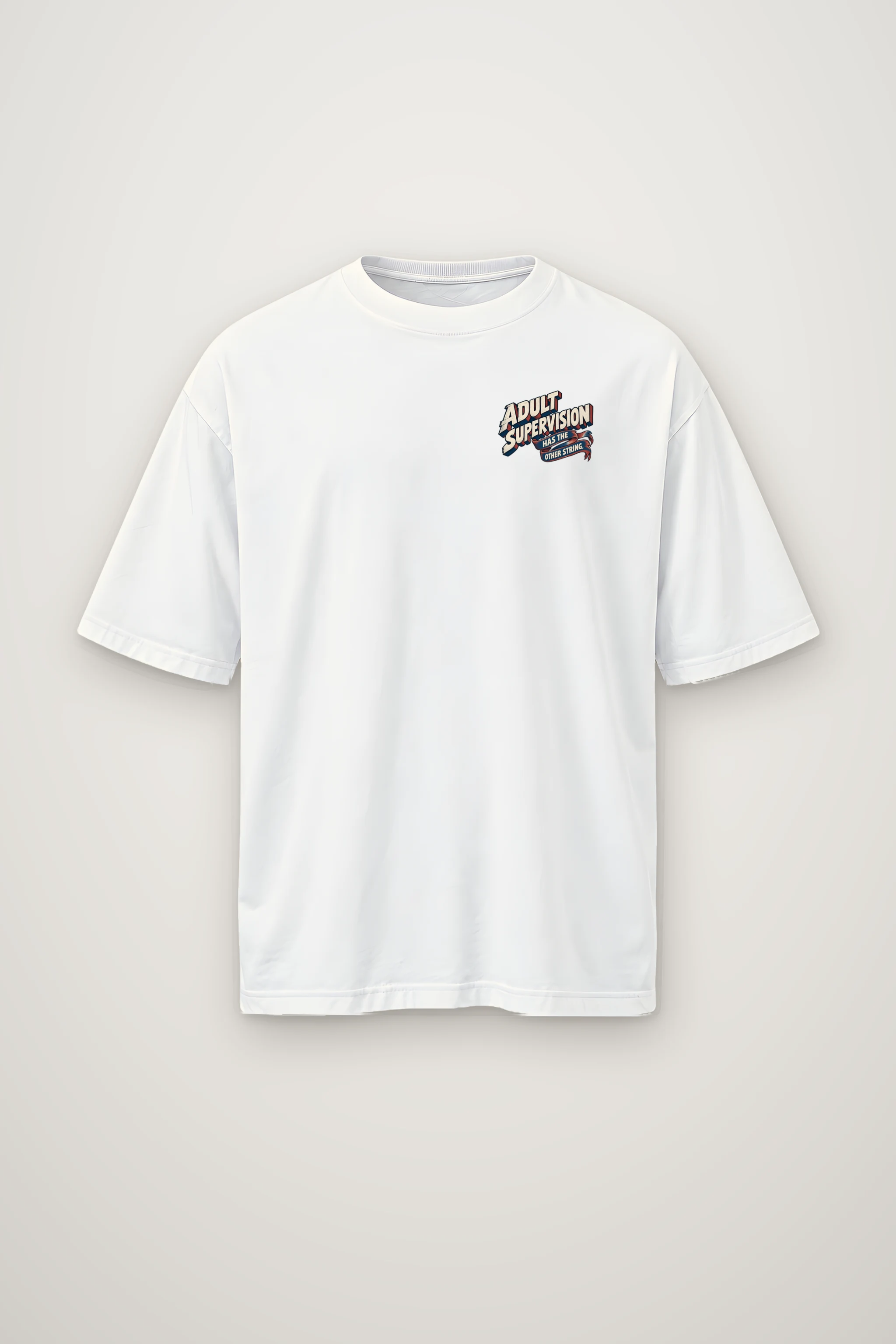 "Adult Supervision Has the Other String" Men's Oversized Heavyweight Crewneck T-Shirt