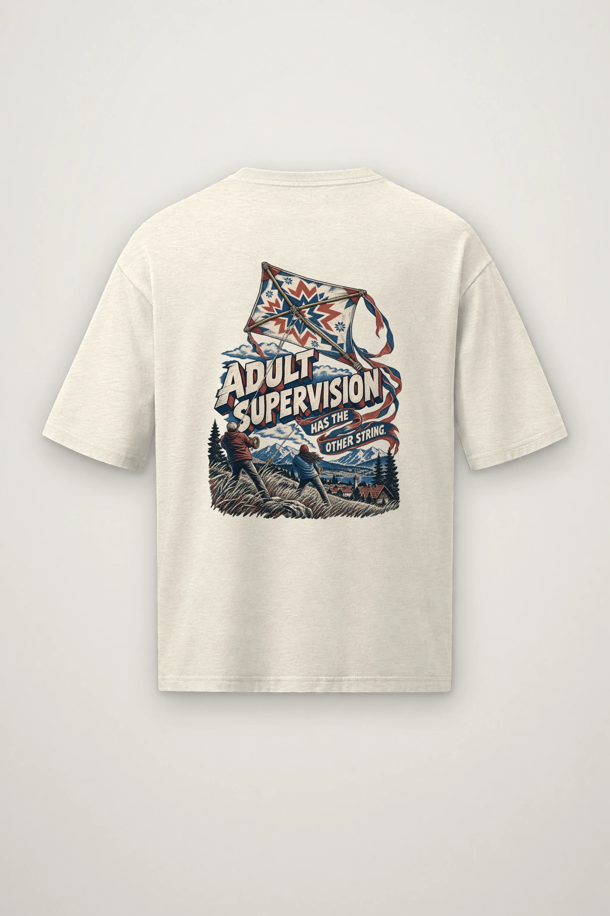 "Adult Supervision Has the Other String" Men's Oversized Heavyweight Crewneck T-Shirt
