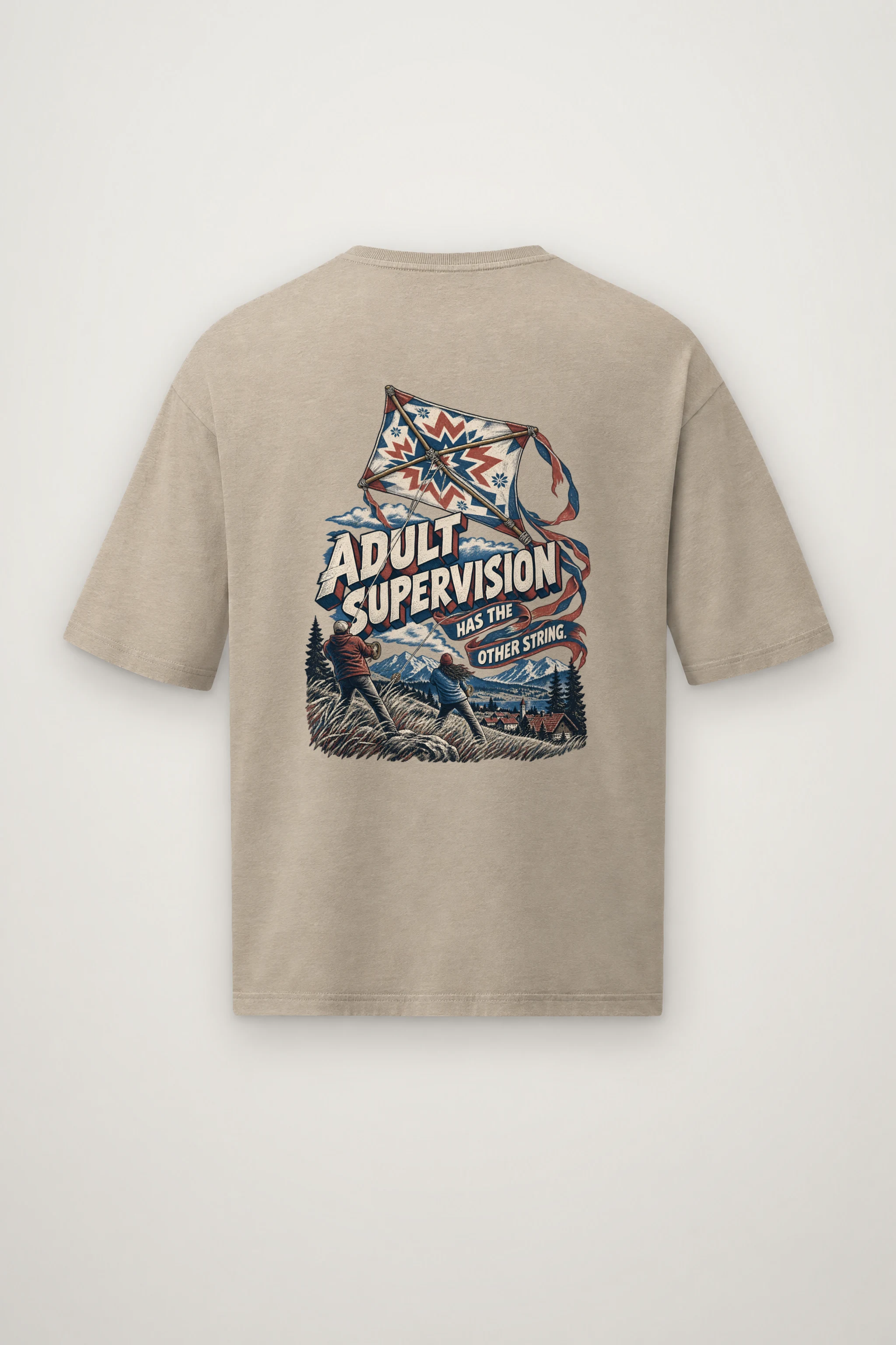 "Adult Supervision Has the Other String" Men's Oversized Heavyweight Crewneck T-Shirt