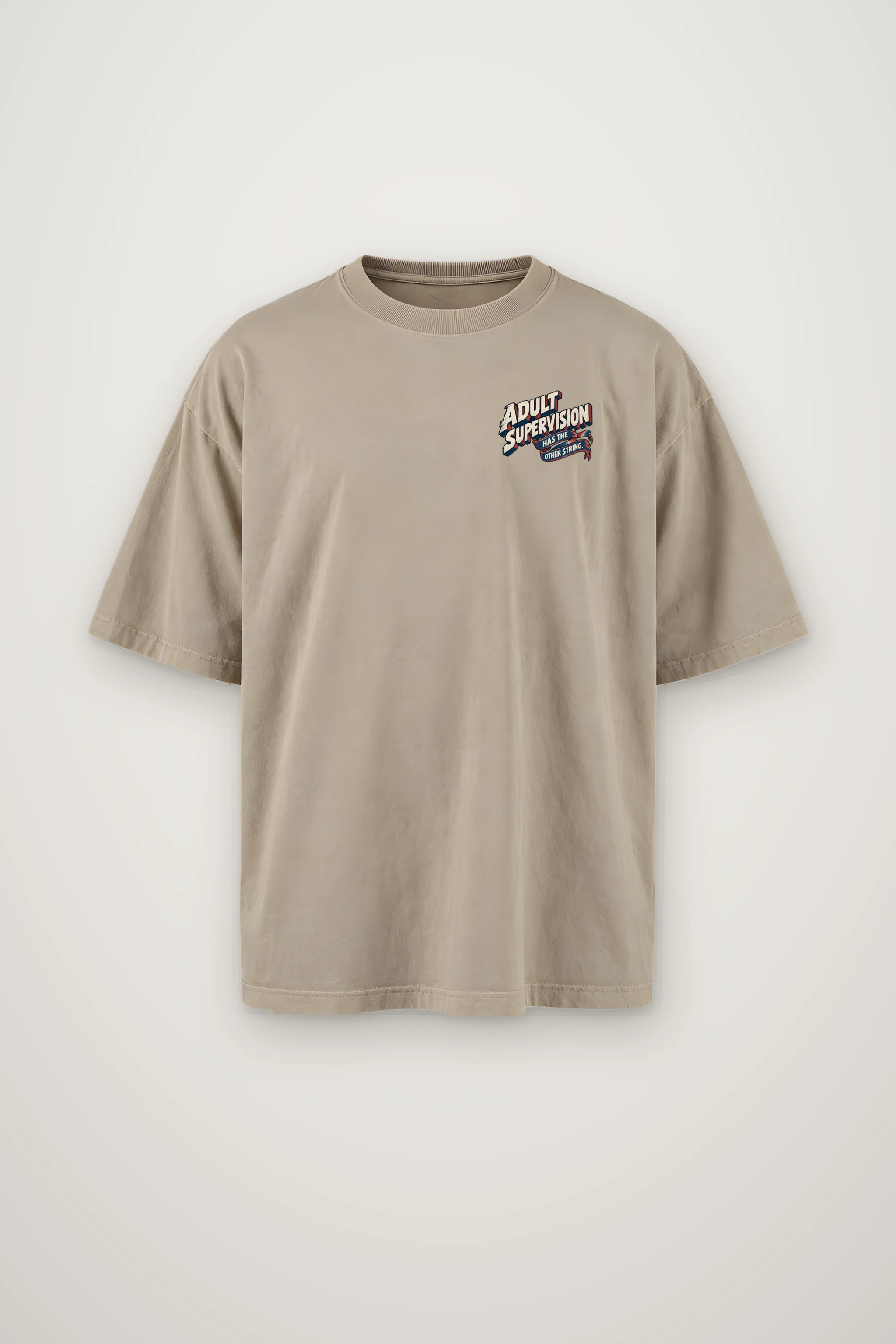 "Adult Supervision Has the Other String" Men's Oversized Heavyweight Crewneck T-Shirt