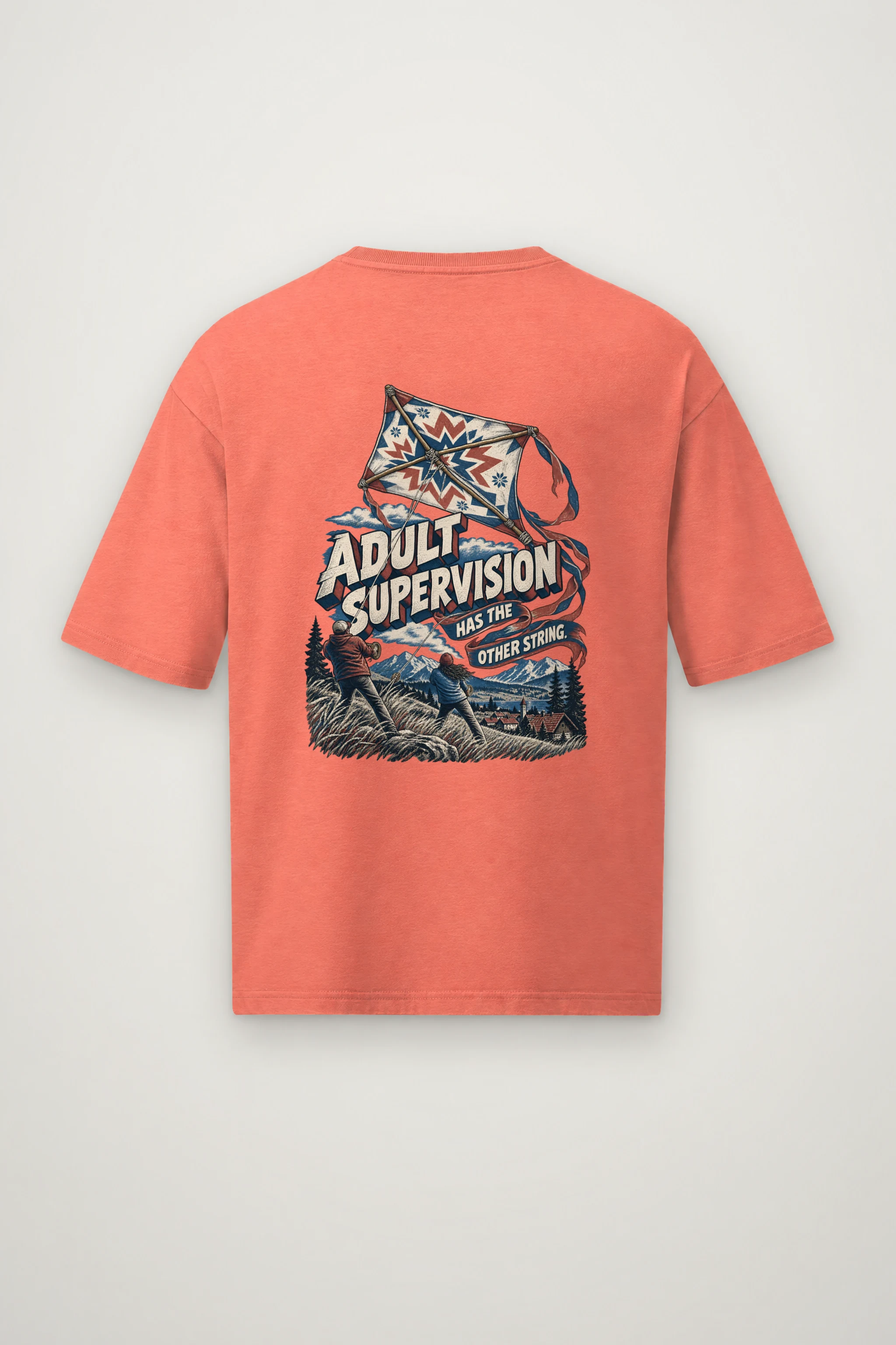 "Adult Supervision Has the Other String" Men's Oversized Heavyweight Crewneck T-Shirt