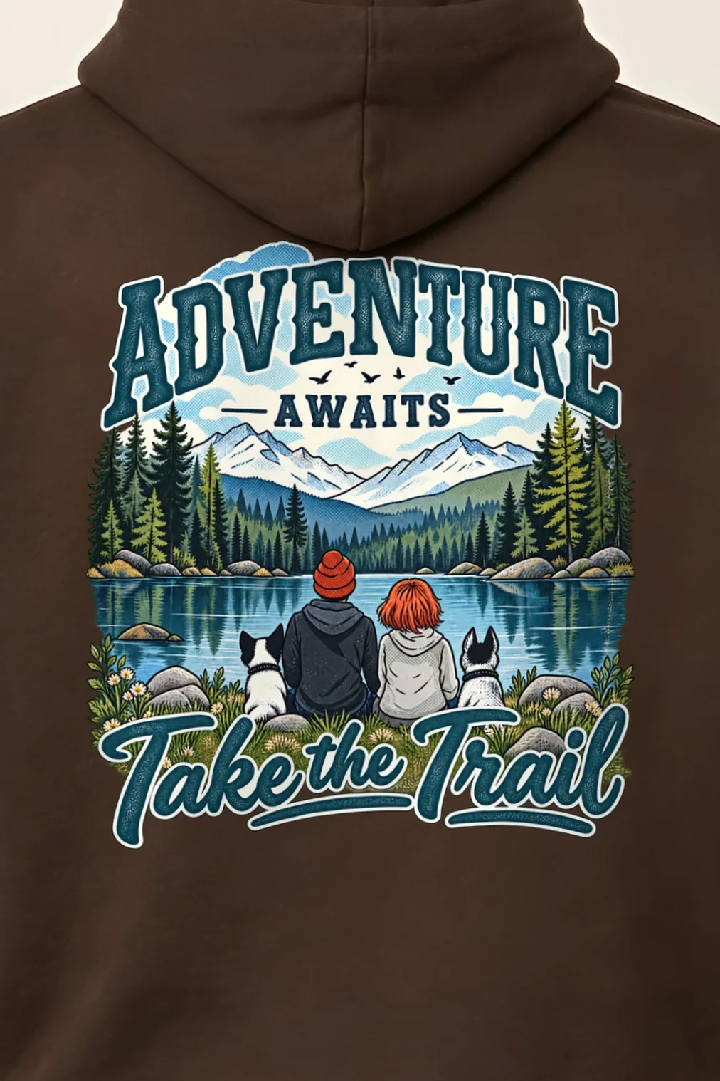 "Adventure Awaits" 1 Pullover Hoodie - the graphic up close