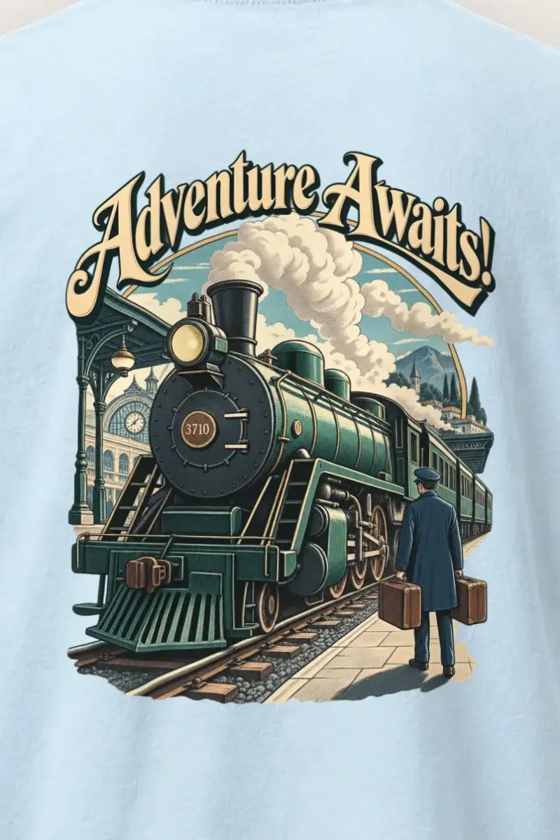"Adventure Awaits" Heavyweight Unisex Crewneck T-shirt