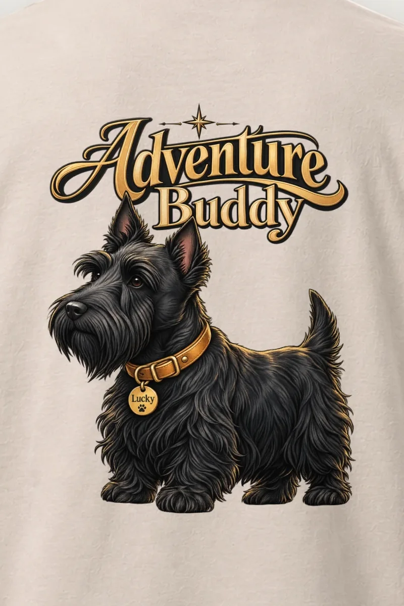 "Adventure Buddy Lucky" Heavyweight Unisex Crewneck T-shirt
