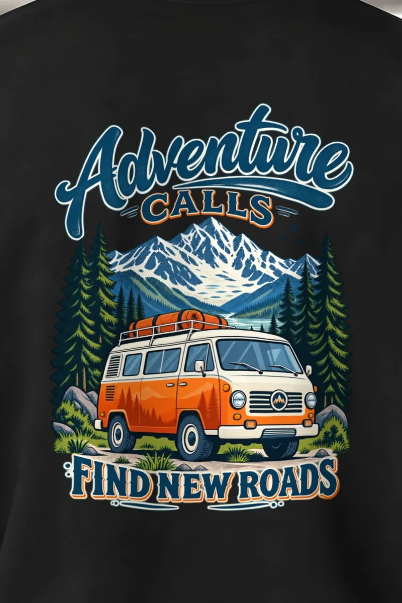 "Adventure Calls" 1 Crewneck Sweatshirt - the graphic up close