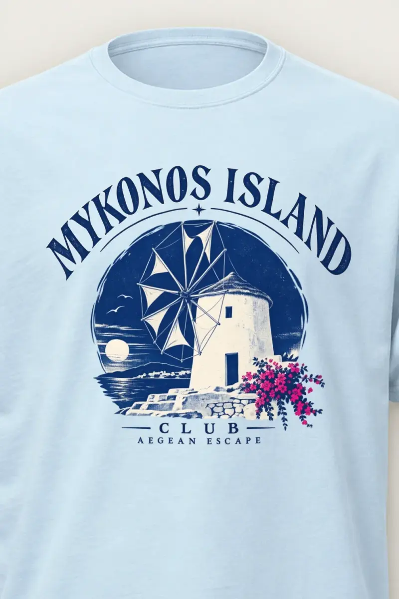 "Aegean Escape" Heavyweight Unisex Crewneck T-shirt