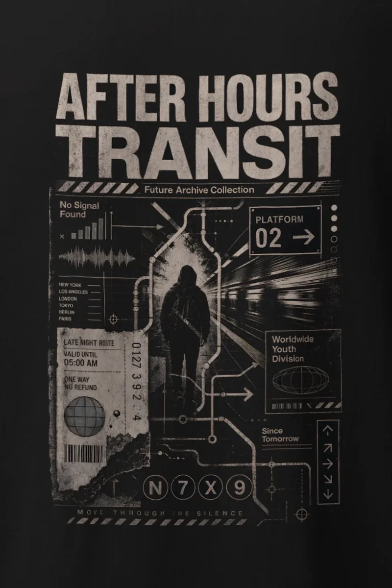 "After Hours Transit" Heavyweight Unisex Crewneck T-shirt
