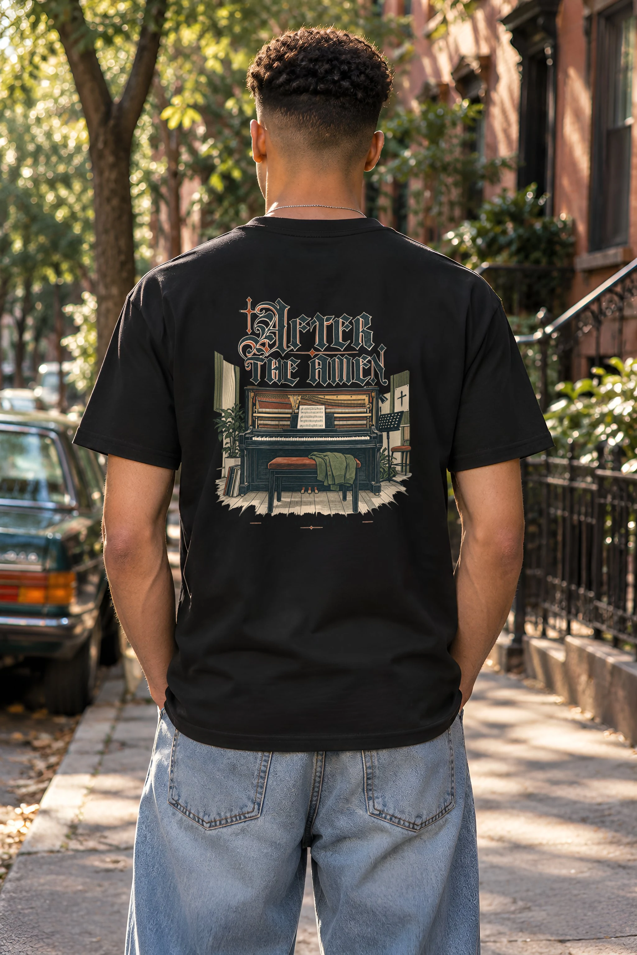 "After the Amen" Heavyweight Unisex Crewneck T-shirt