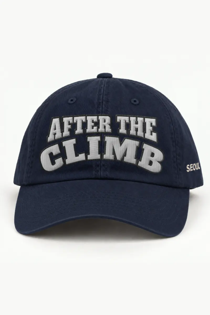 "After the Climb" Classic Dad Hat · Embroidered — navy/cap-front