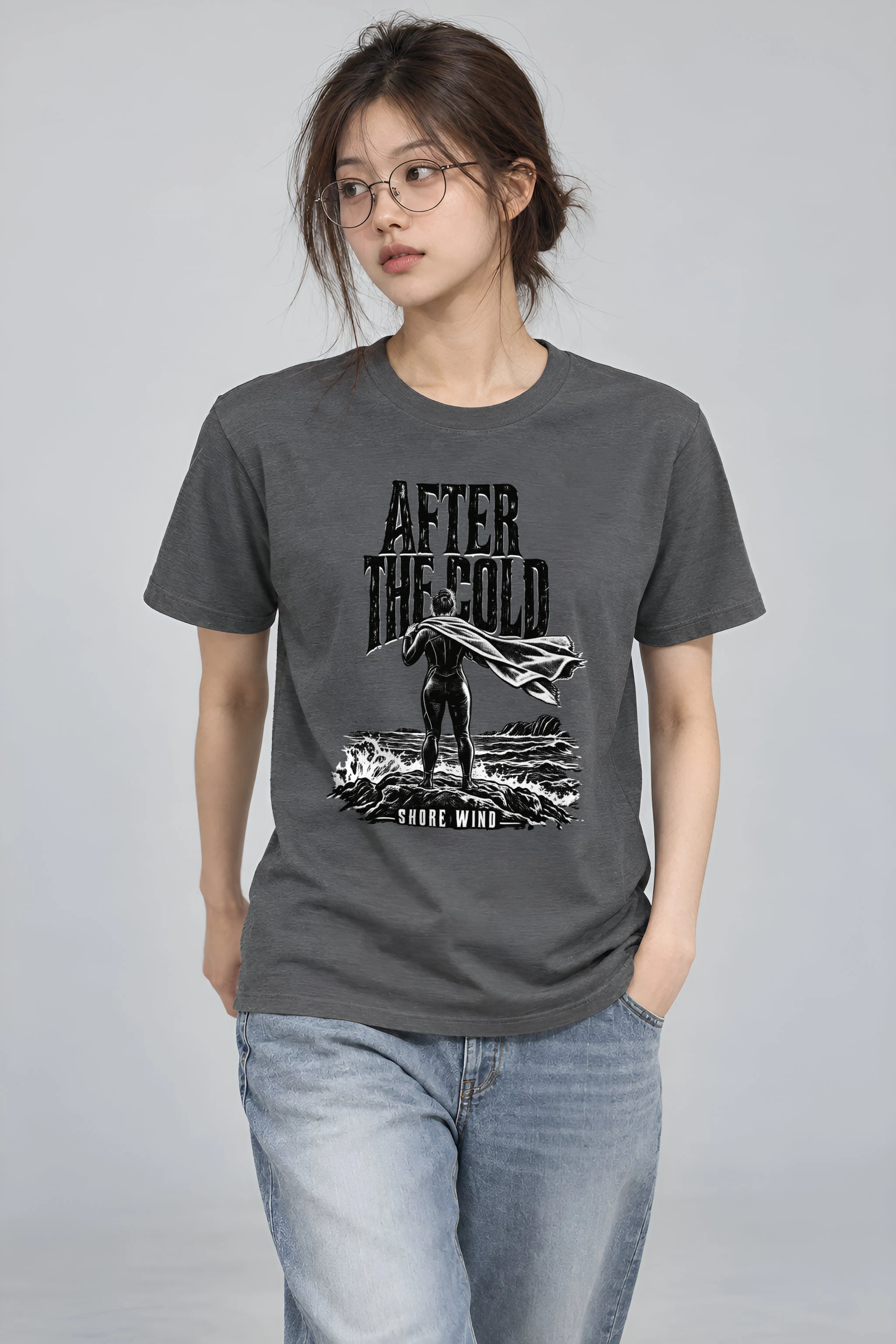 "After the Cold Shore Wind" Heavyweight Unisex Crewneck T-shirt