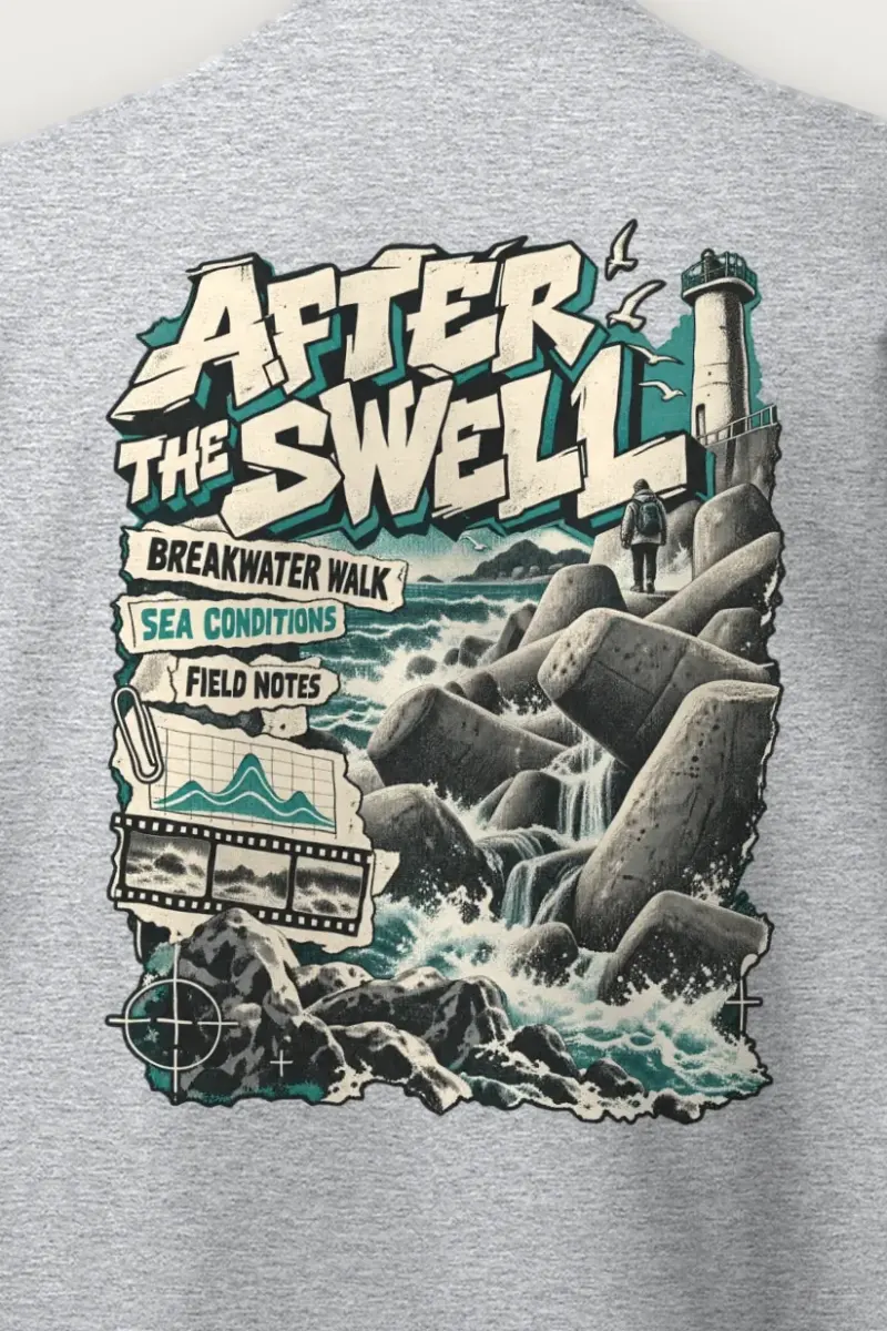"After The Swell" Heavy Blend Unisex Crewneck Sweatshirt - the graphic up close
