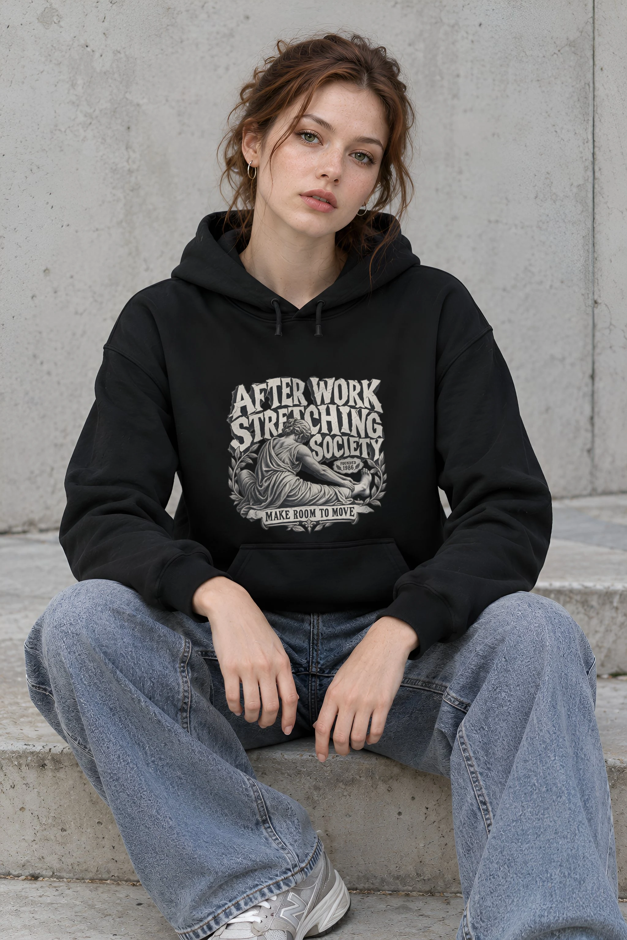 "After Work Stretching Society" Heavy Blend Unisex Pullover Hoodie