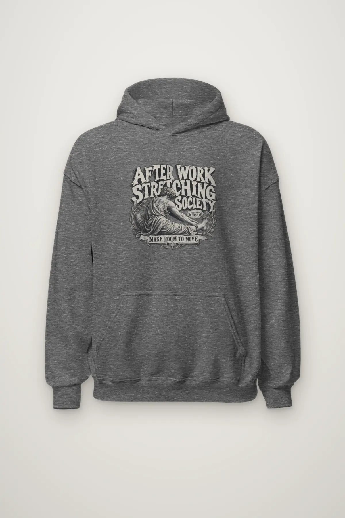 "After Work Stretching Society" Heavy Blend Unisex Pullover Hoodie