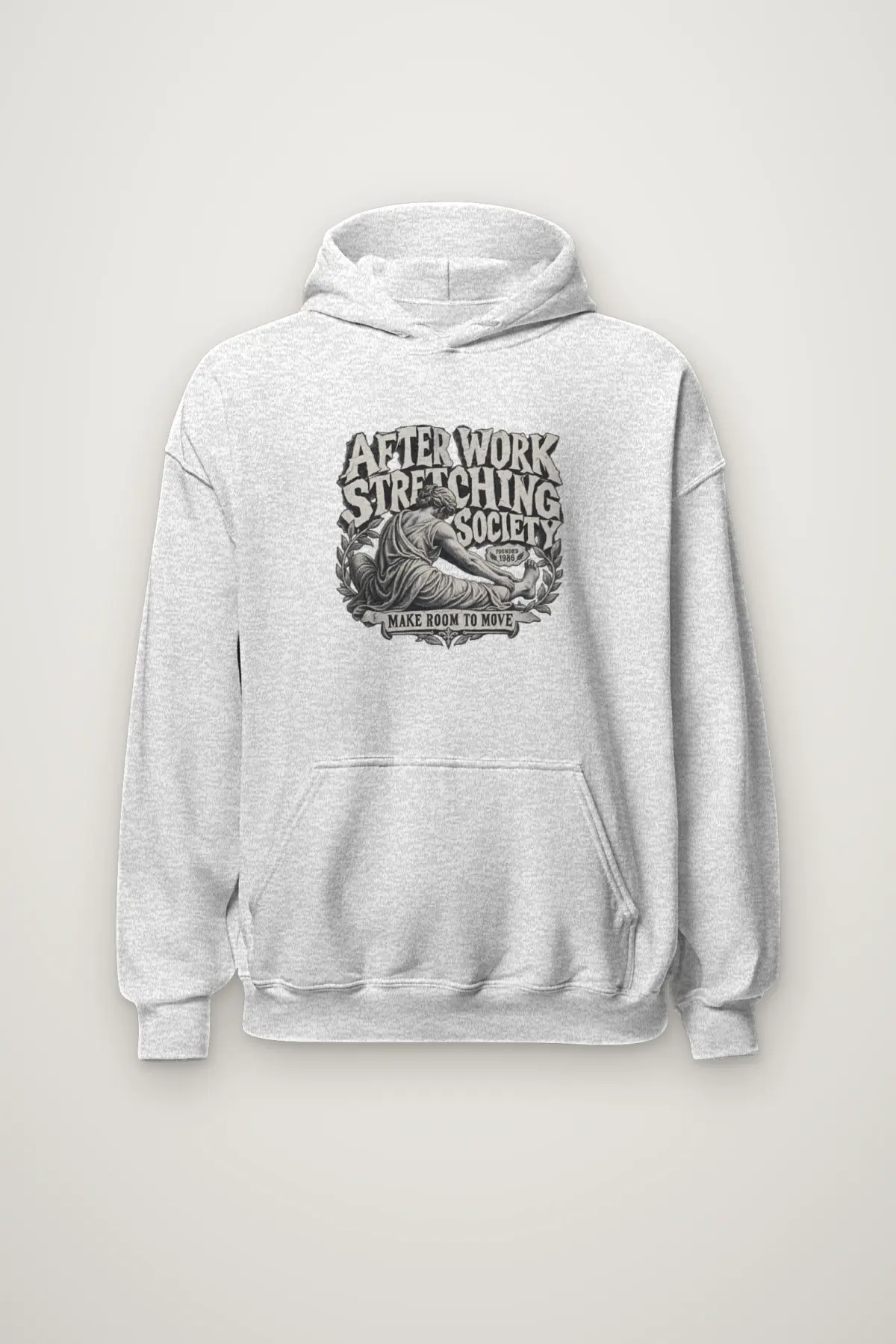 "After Work Stretching Society" Heavy Blend Unisex Pullover Hoodie