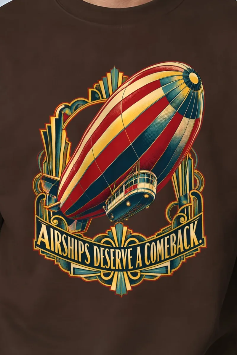 "Airships Deserve A Comeback" 1 Crewneck Sweatshirt - the graphic up close