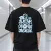 "Alarm Clock Lettering" Men's Oversized Heavyweight Crewneck T-Shirt