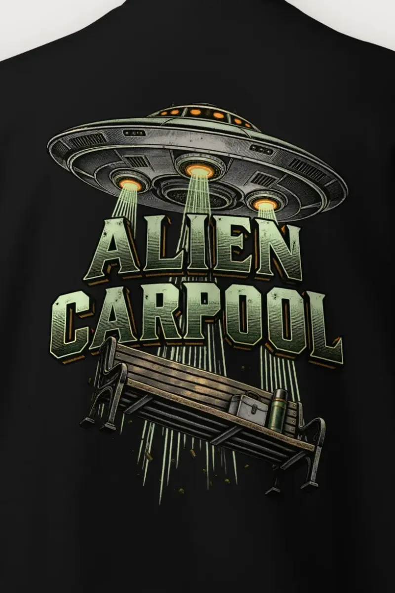 "Alien Carpool" Heavy Blend Unisex Crewneck Sweatshirt - the graphic up close