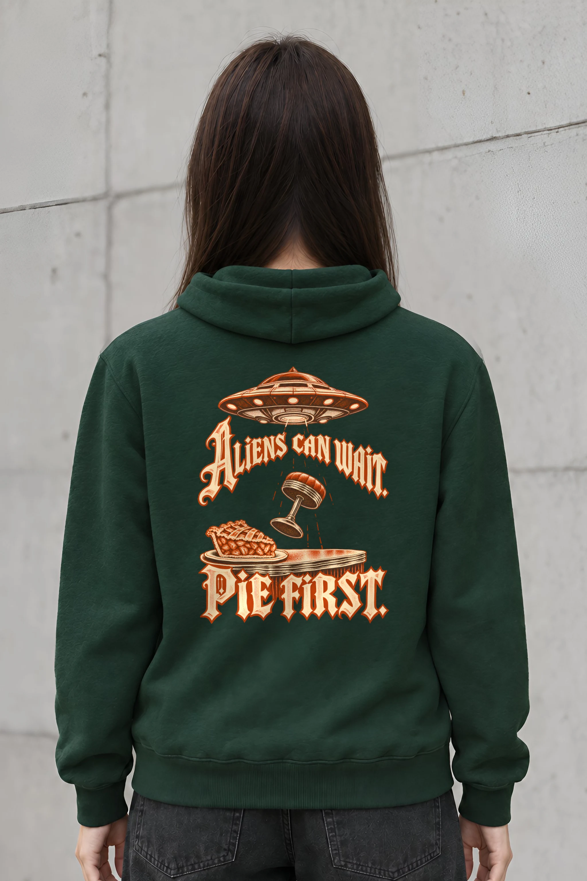 "Aliens Can Wait Pie First" Heavy Blend Unisex Pullover Hoodie