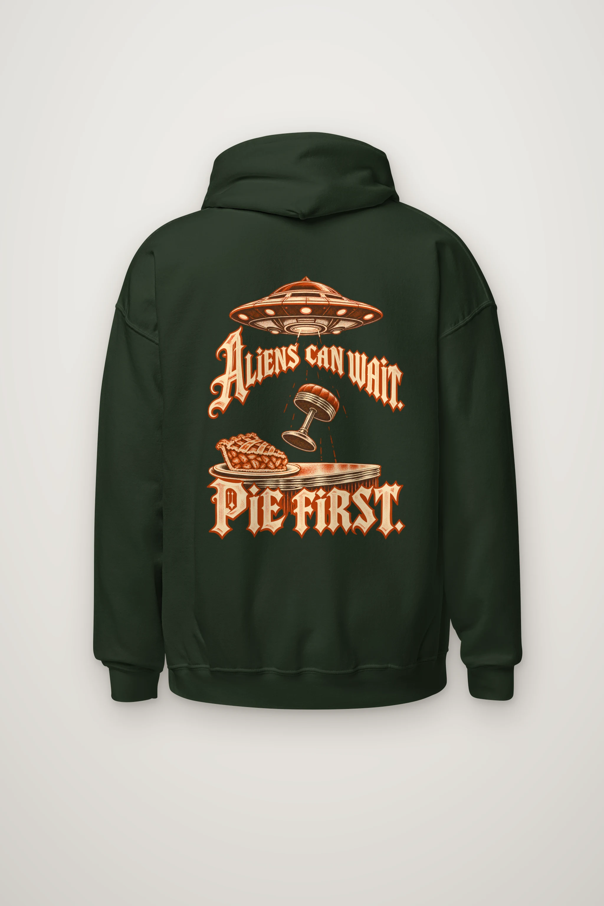 "Aliens Can Wait Pie First" Heavy Blend Unisex Pullover Hoodie