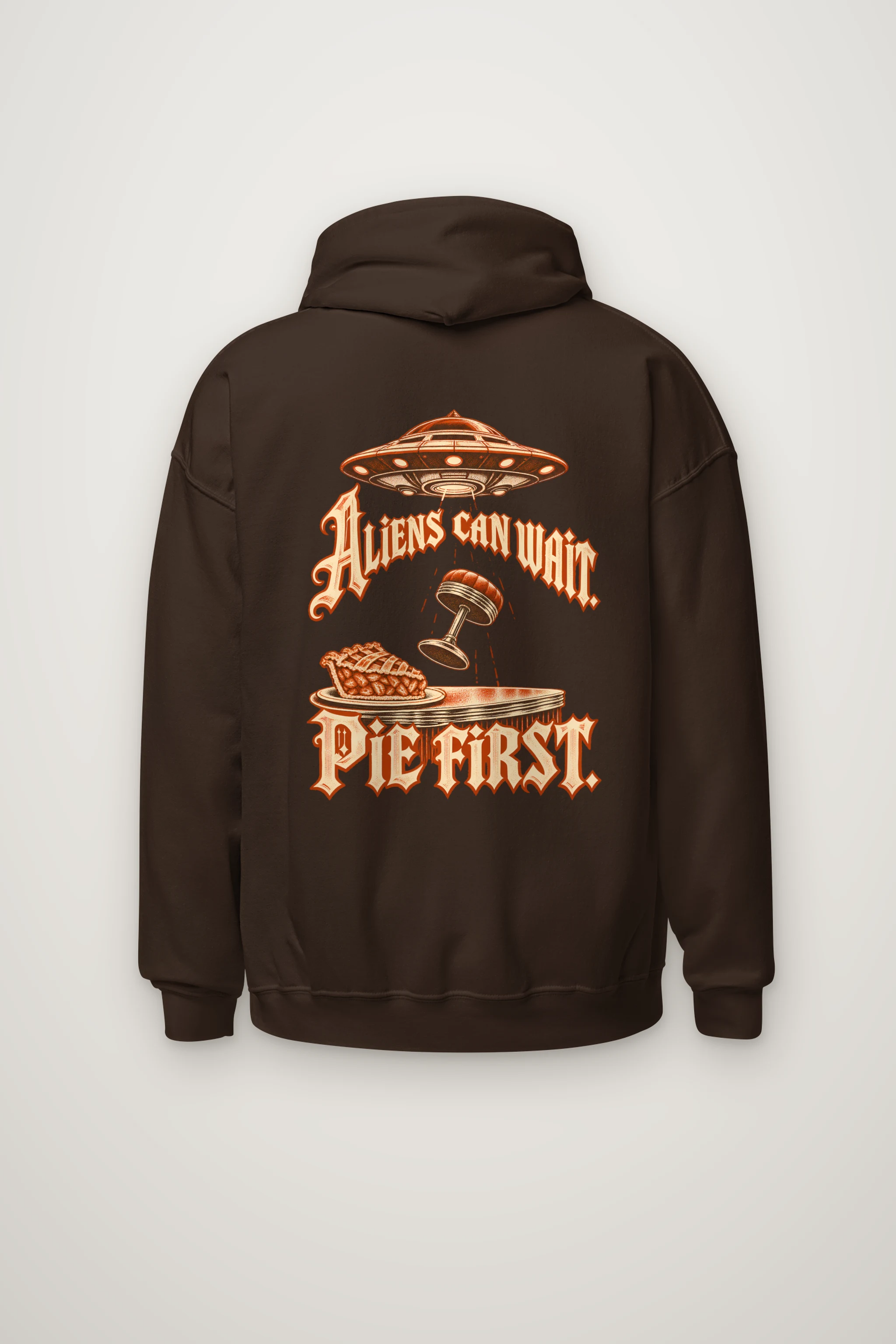 "Aliens Can Wait Pie First" Heavy Blend Unisex Pullover Hoodie