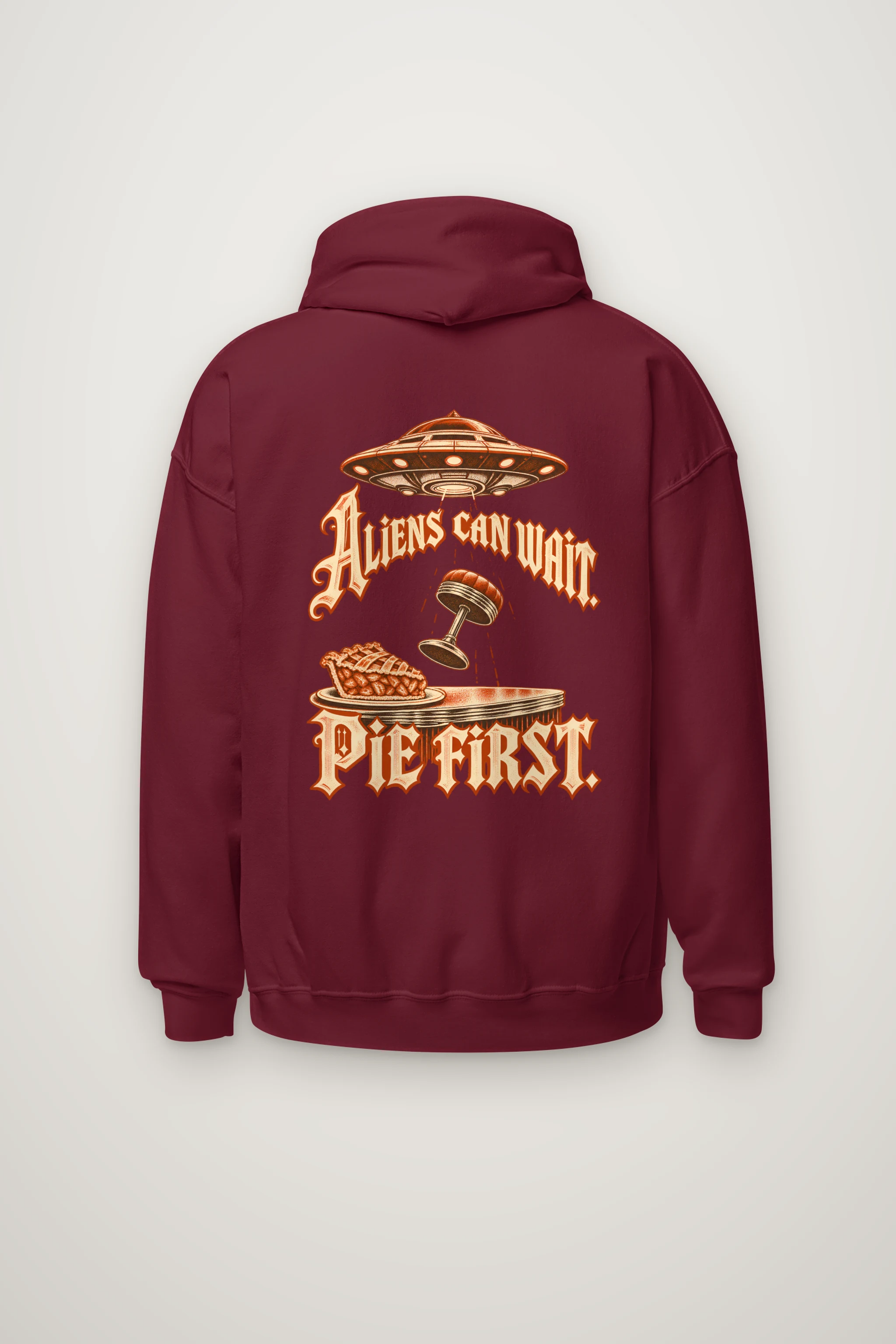 "Aliens Can Wait Pie First" Heavy Blend Unisex Pullover Hoodie