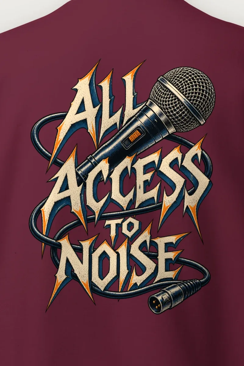 "All Access to Noise" Heavy Blend Unisex Crewneck Sweatshirt - the graphic up close