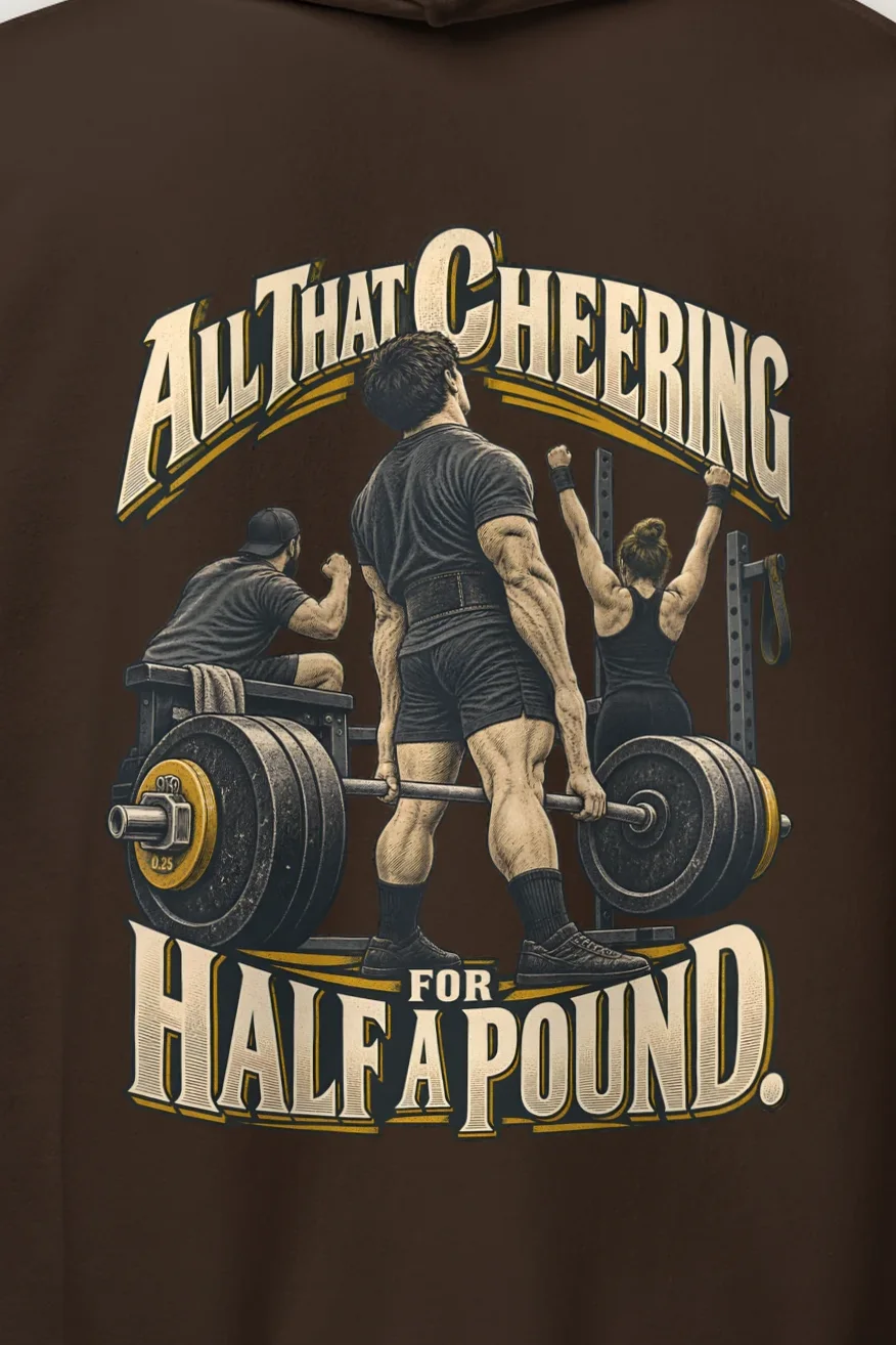 "All That Cheering For Half A Pound" Heavy Blend Unisex Pullover Hoodie - the graphic up close