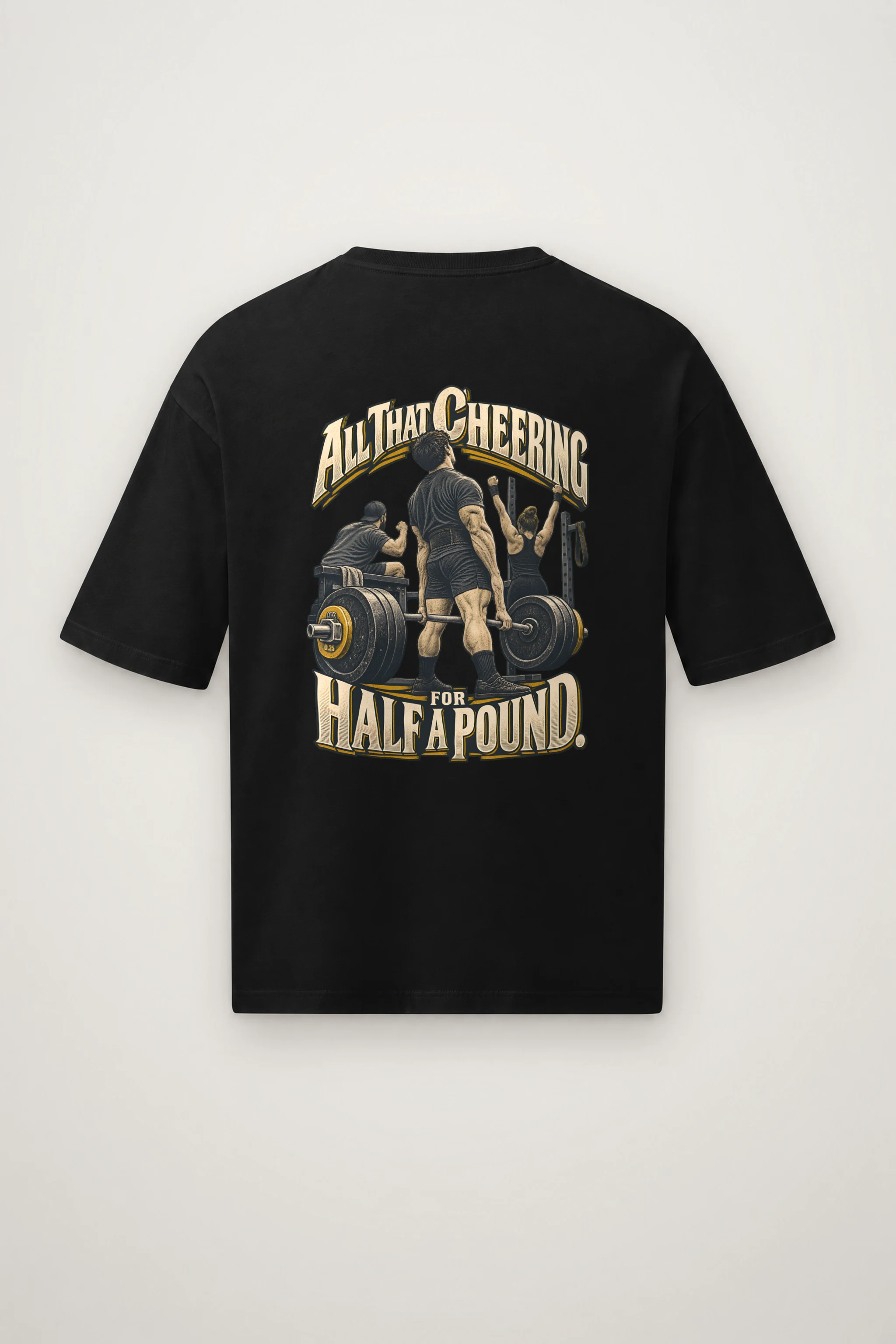 "All That Cheering For Half A Pound" Men's Oversized Heavyweight Crewneck T-Shirt